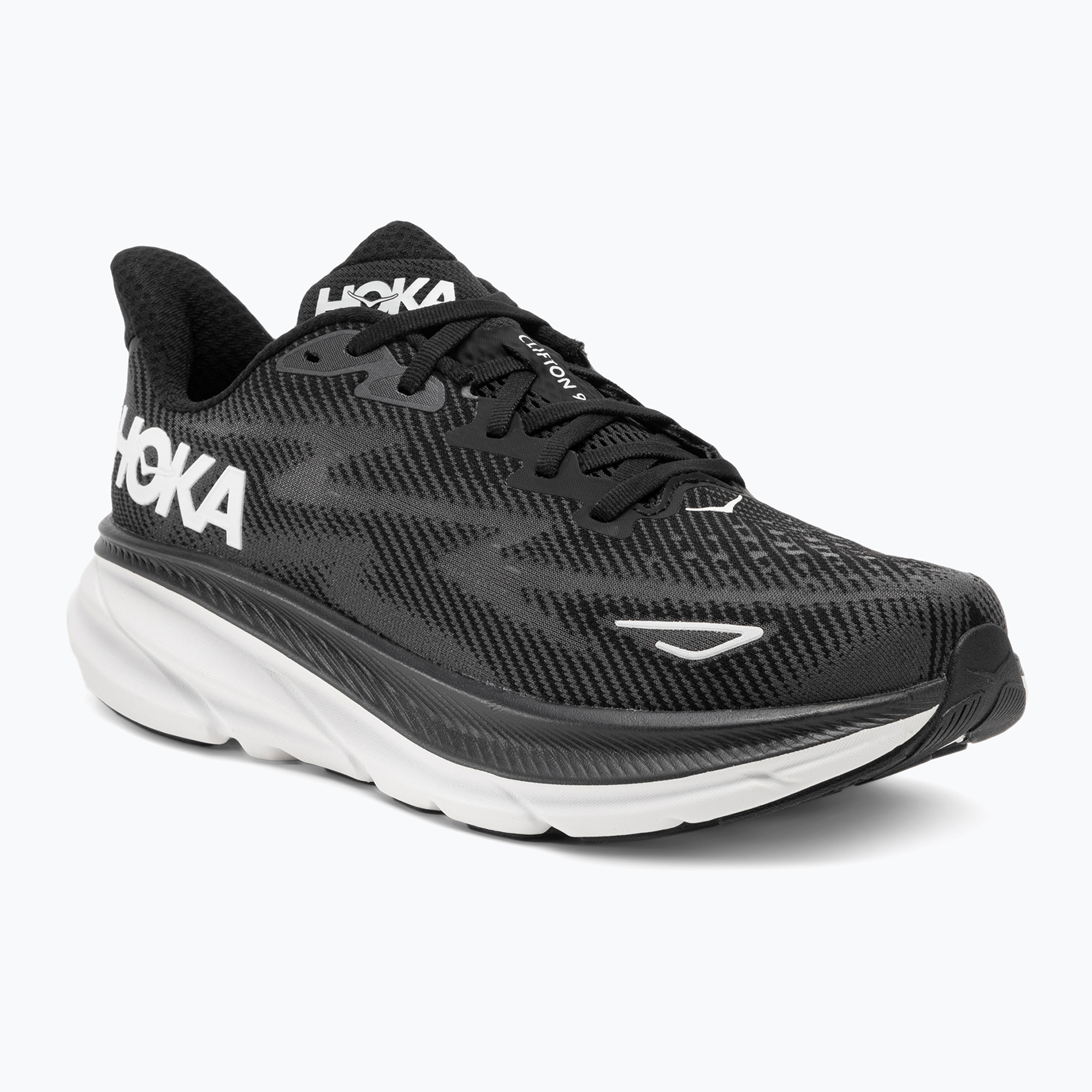 Scarpe da corsa da uomo HOKA Clifton 9 Wide nero/bianco (44 2/3 EU) (Clifton 9 Wide 1132210)