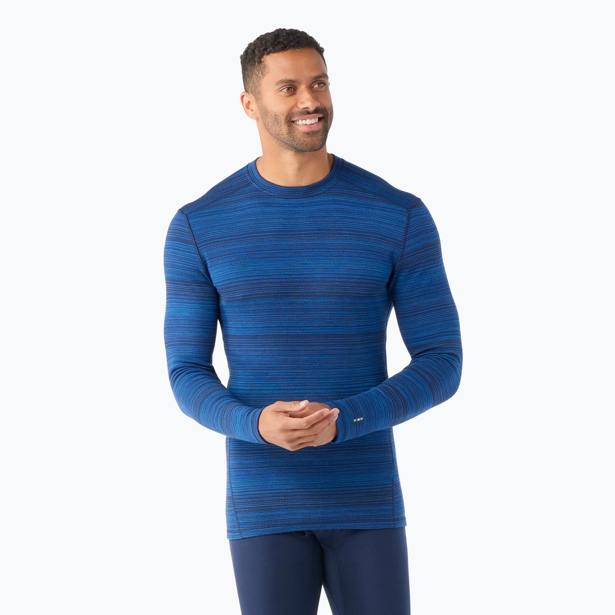 Smartwool Merino 250 Baselayer Crew Boxed Uomo deep navy colr shift thermal longsleeve (S) (Merino 250 Baselayer Crew Boxed SW016350K61)
