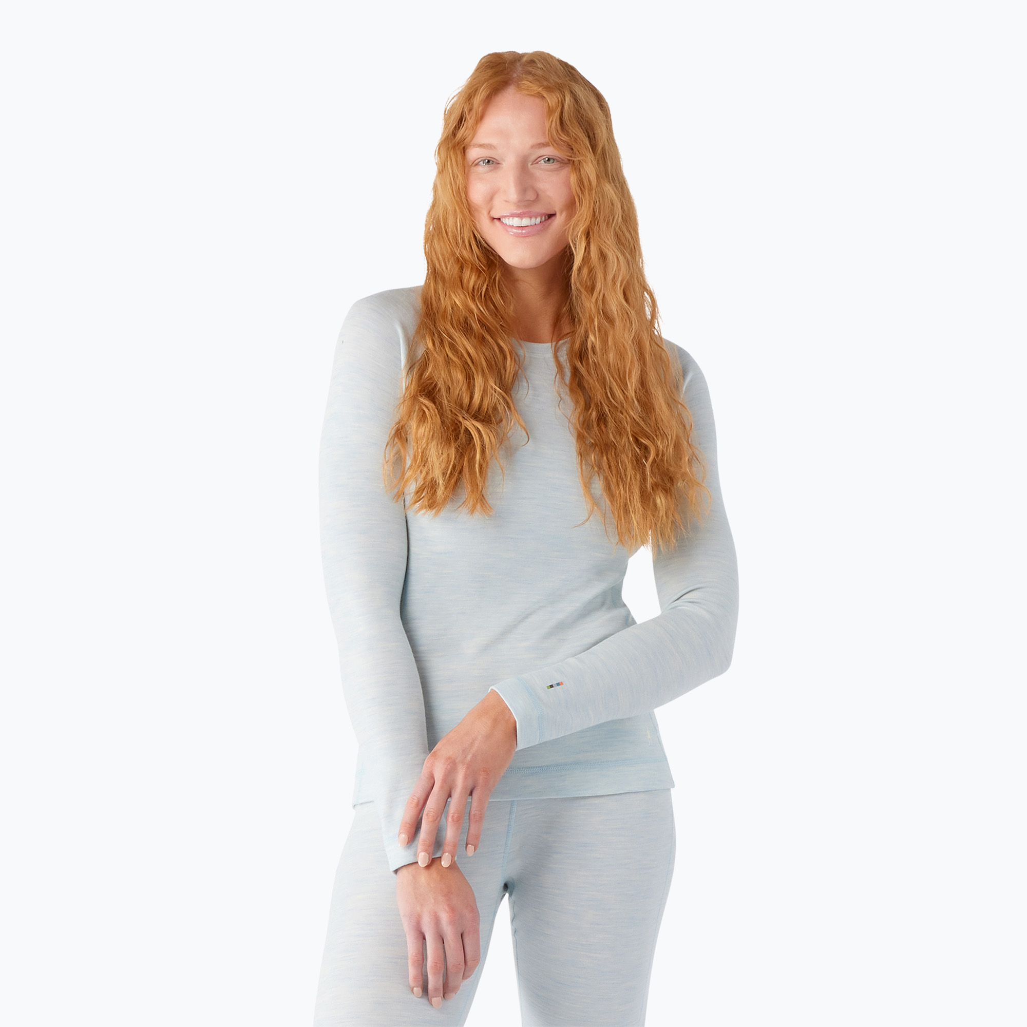 Smartwool Merino 250 Baselayer Crew da donna in scatola manica lunga termica invernale sky heather (L) (Merino 250 Baselayer Crew Boxed 16370)