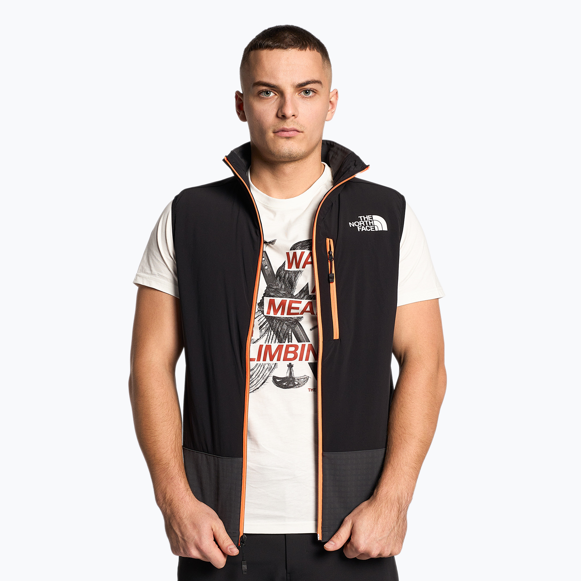 Smanicato da uomo The North Face Dawn Turn Hybrid Ventrix grigio asfalto/nero/arancio shocking (L) (Dawn Turn Hybrid Ventrix NF0A7Z8ROE41)