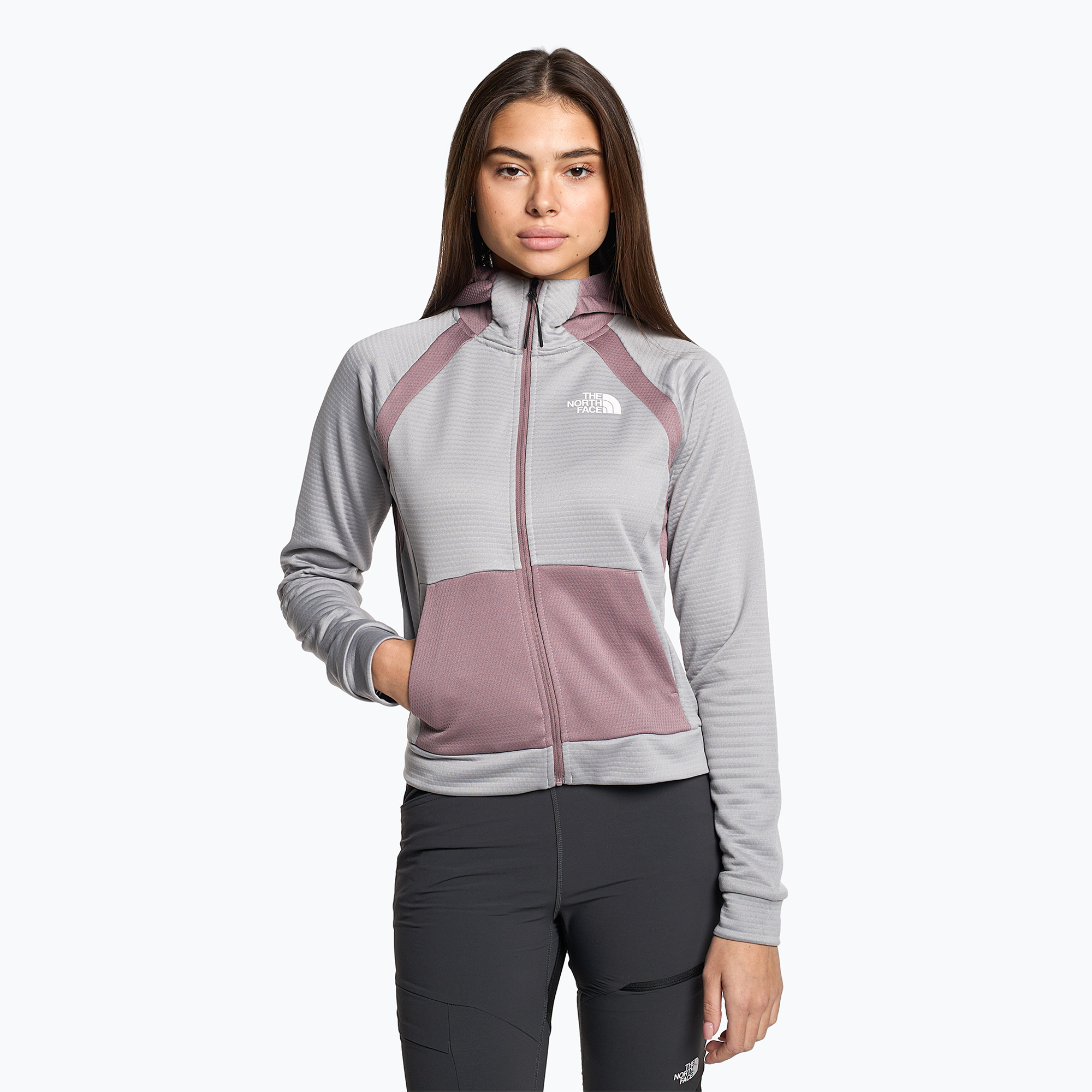 Felpa da trekking da donna The North Face Ma Full Zip Fleece grigio scuro/grigio fulvo (S) (Mountain Athletics Full Zip Fleece NF0A856COUL1)