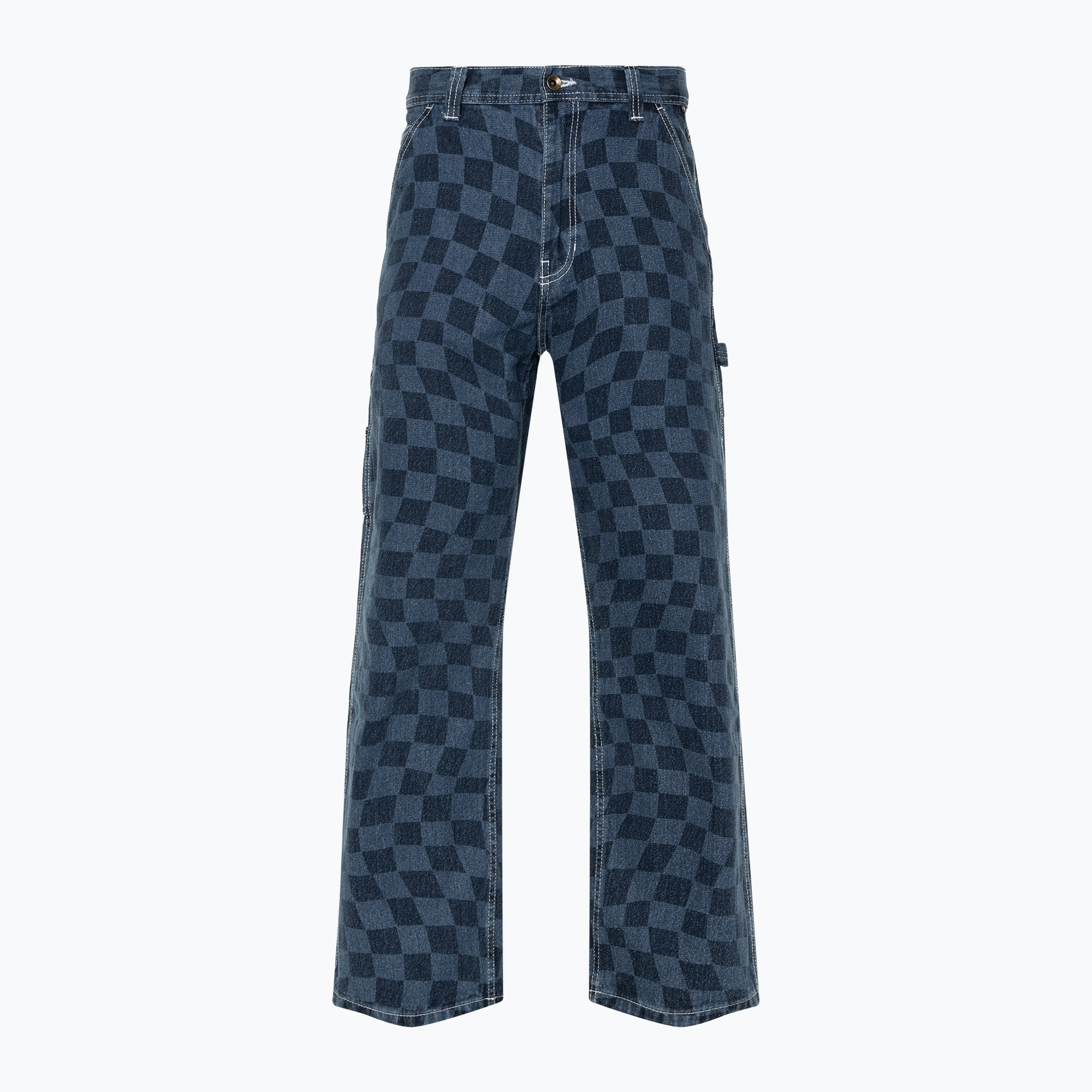 Pantaloni Vans Drill Chore Carp a scacchi in denim/indaco da uomo
