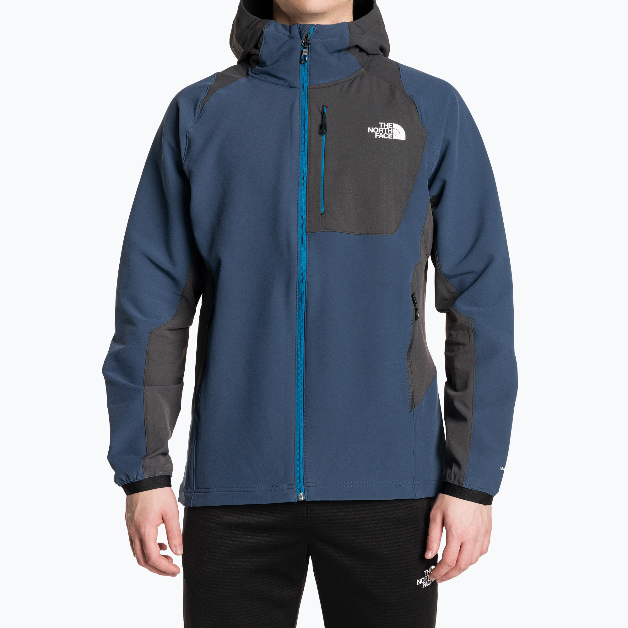 Giacca softshell da uomo The North Face AO Softshell Hoodie blu ombra/grigio asfalto (S) (AO Softshell Hoodie NF0A7ZF5SZU1)