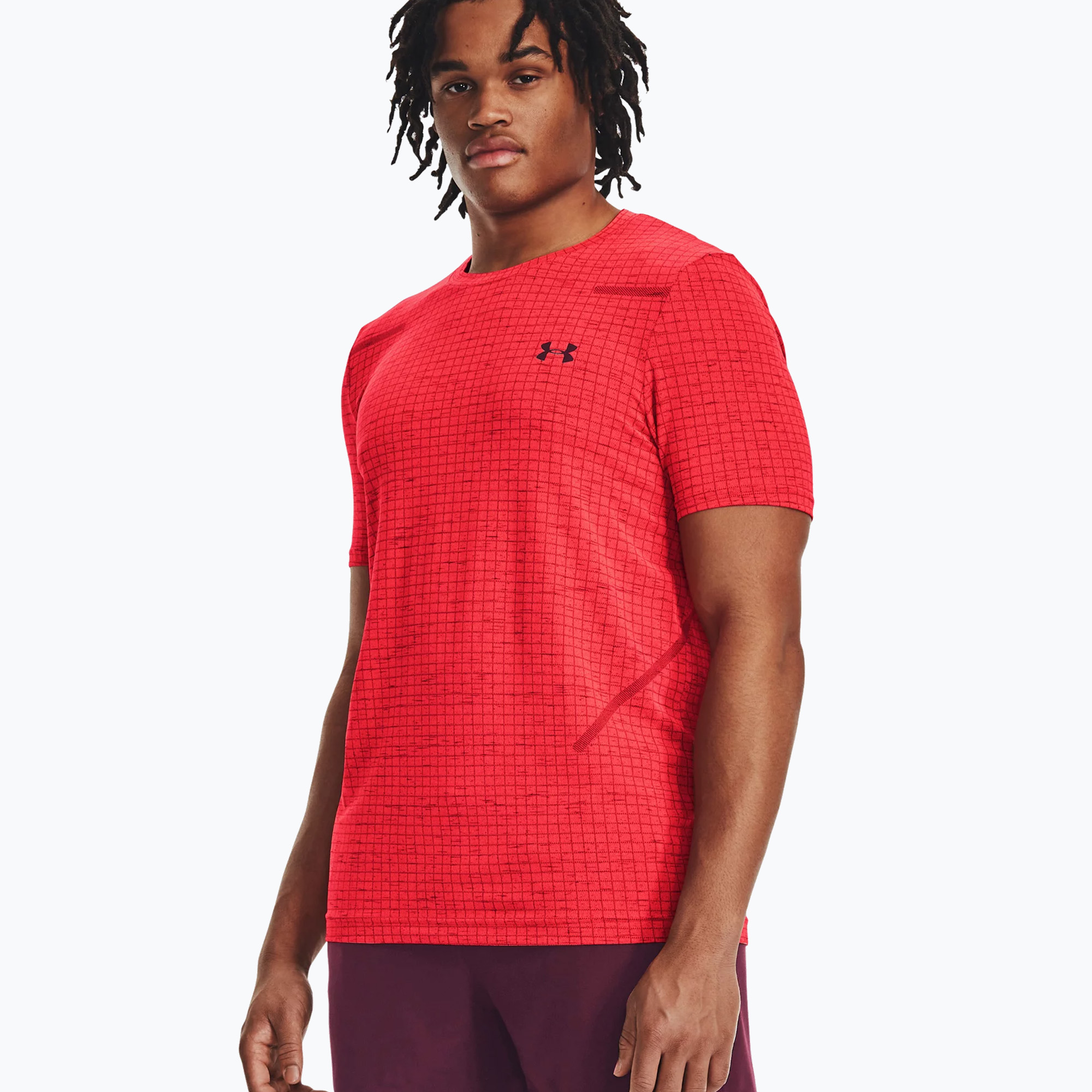 Maglietta da allenamento Under Armour Seamless Grid beta/dark maroon da uomo (S) (Seamless Grid 1376921)