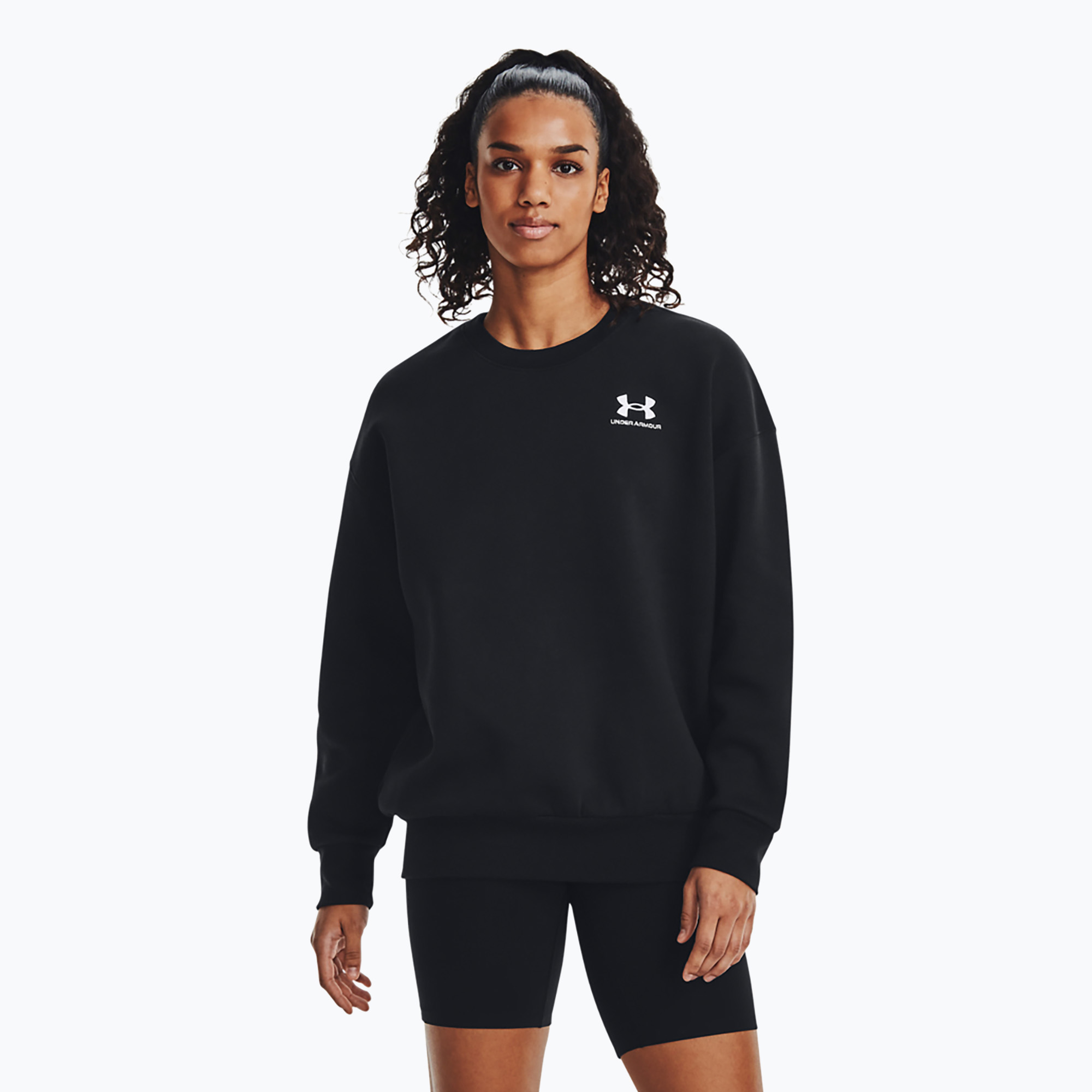 Felpa Under Armour donna Icon Fleece Crew nero/bianco (M) (Icon Fleece Crew 1379475-001)