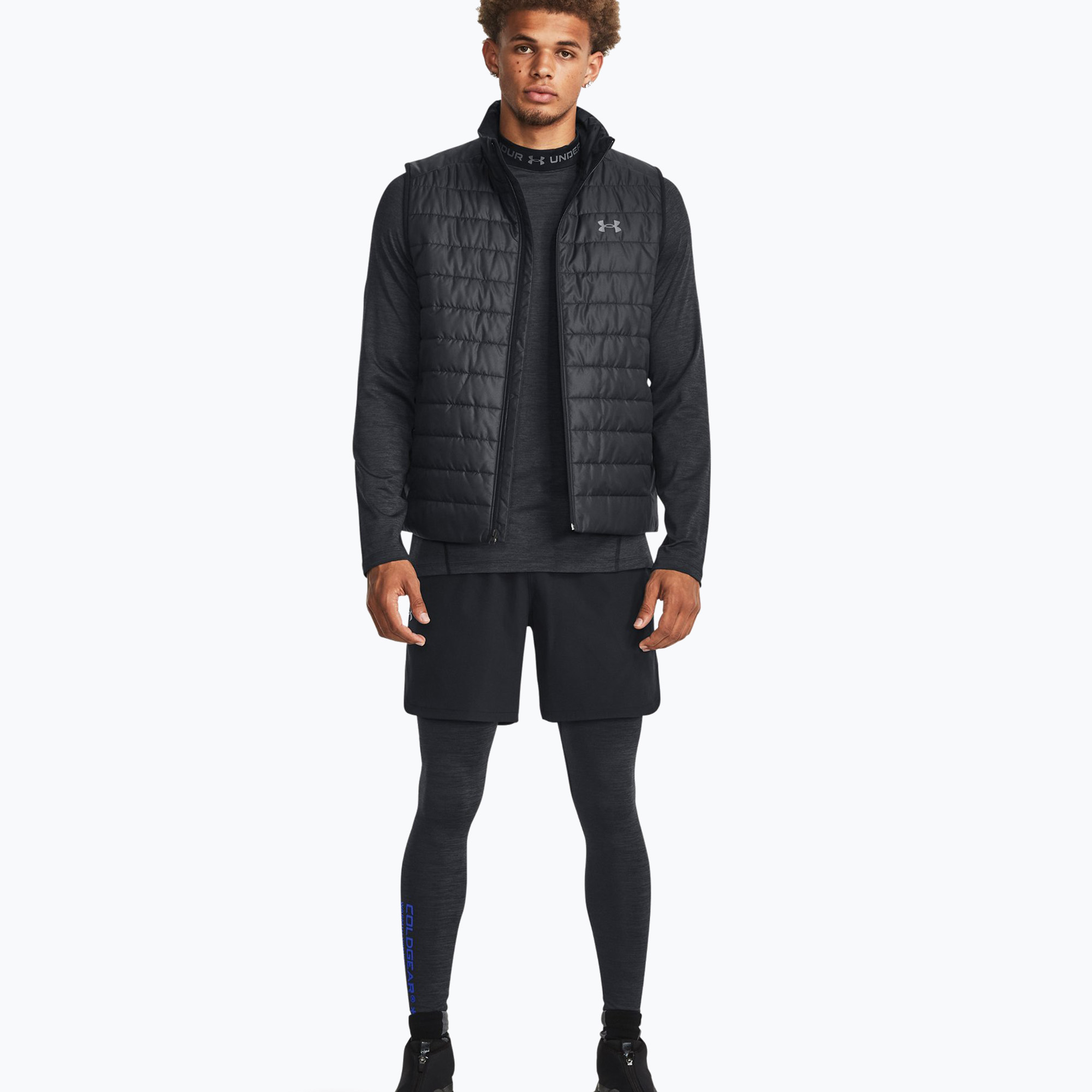Maglietta Under Armour ColdGear Twist Mock nera/grigia da uomo (M) (ColdGear Twist Mock 1379820)