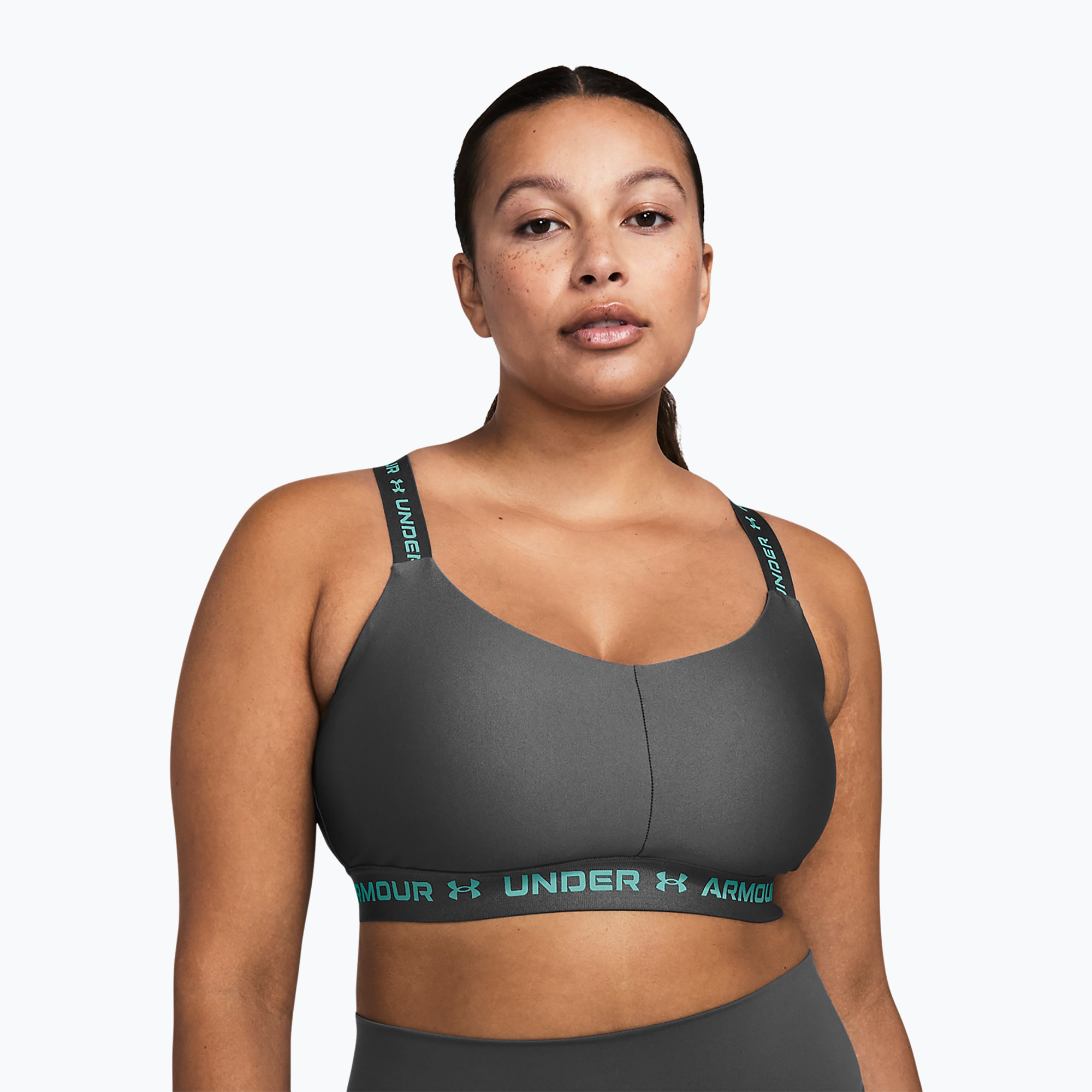 Reggiseno fitness Under Armour Crossback Low castlerock/castlerock/radial turchese (XS) (Crossback Low 1361033)