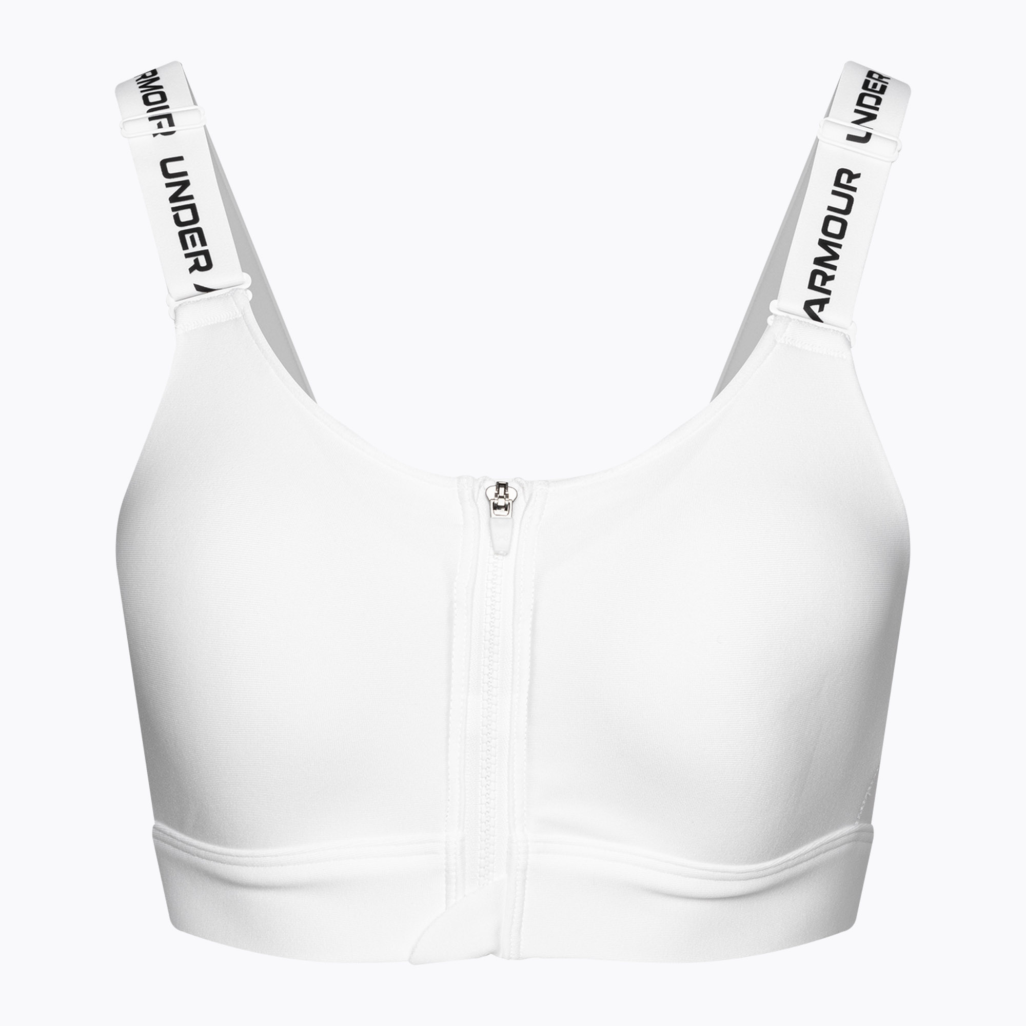 Reggiseno fitness Under Armour Infinity High Zip 2.0 bianco/nero (L (D-Dd)) (Infinity High Zip 2.0 1384118-100)