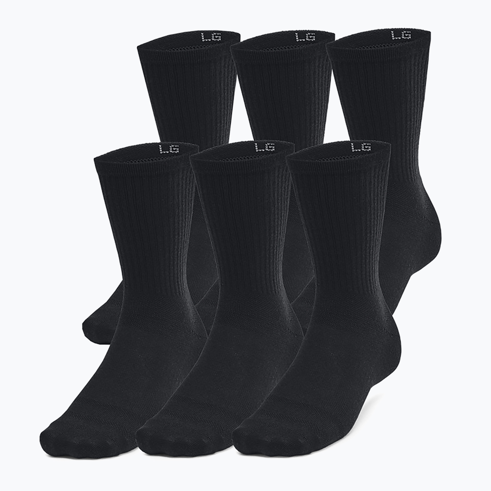 Calzini da allenamento Under Armour Essential Crew 6 Pack nero/nero/castle rock (S) (Essential Crew 1387058-001)