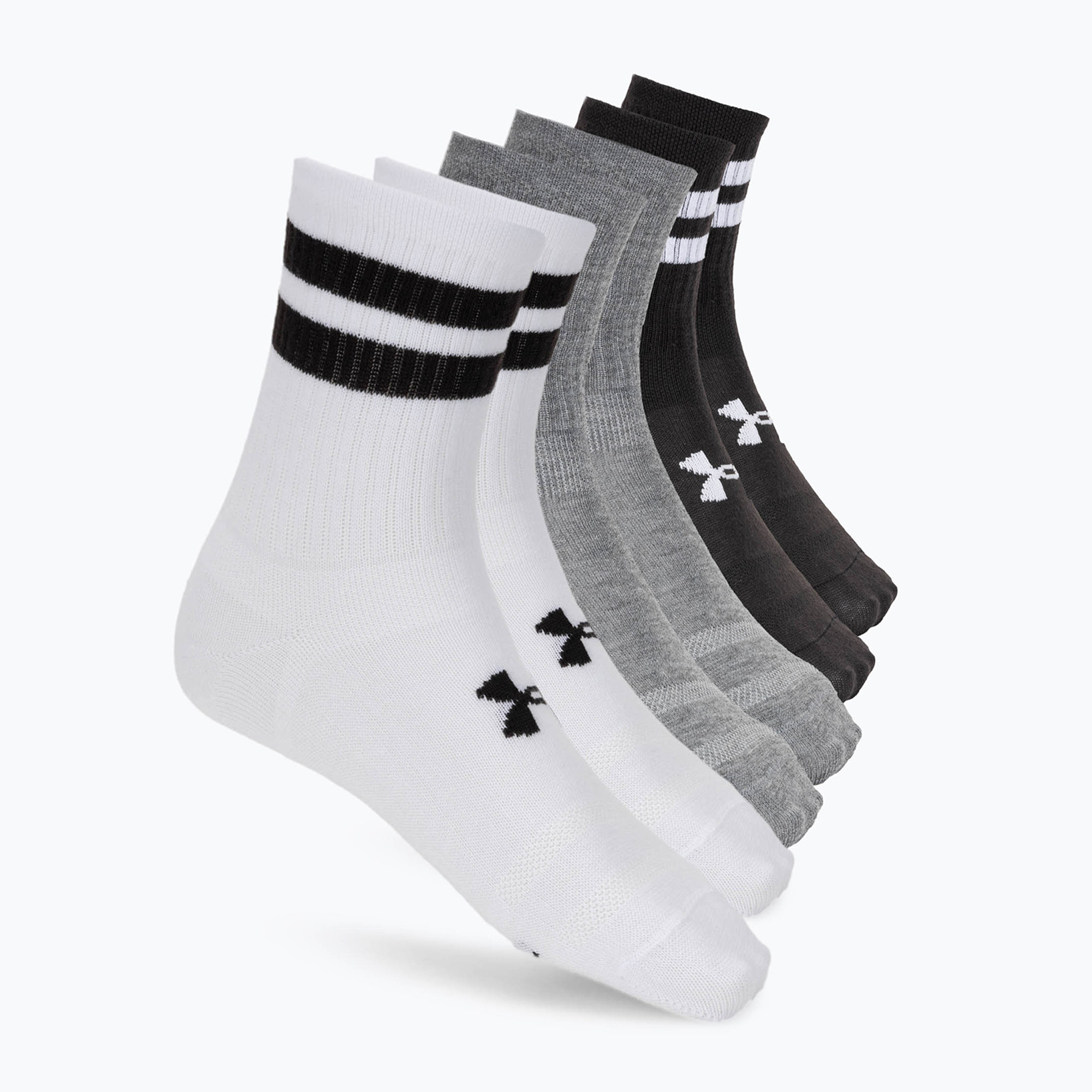 Calzini da allenamento Under Armour Essential Crew 6 Pack bianco/bianco/nero (M) (Essential Crew 1387058-101)