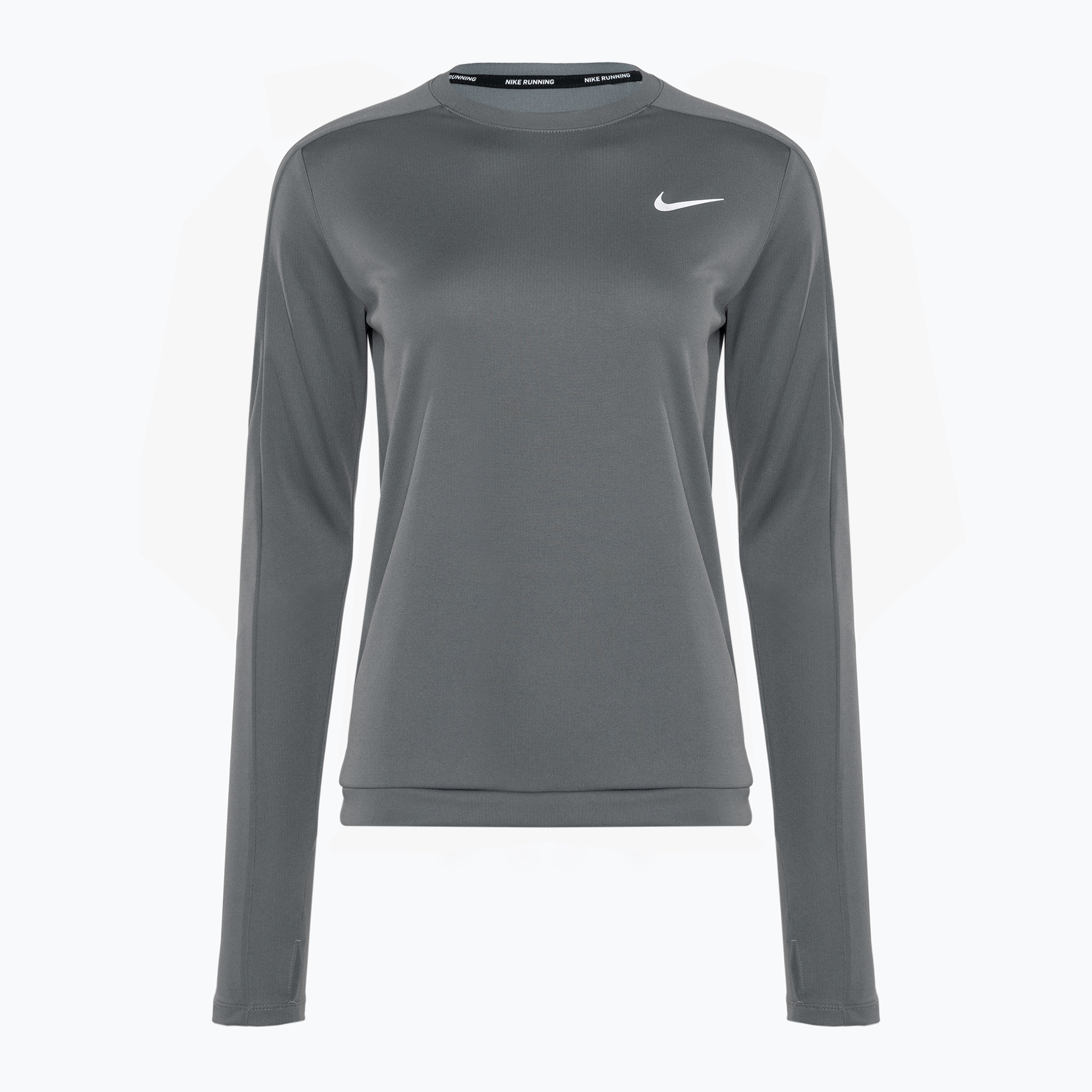 Donna Nike Dri-Fit Crew-Neck running manica lunga grigio fumo (XL) (Dri-Fit Pacer Crew LS DQ6379-084)