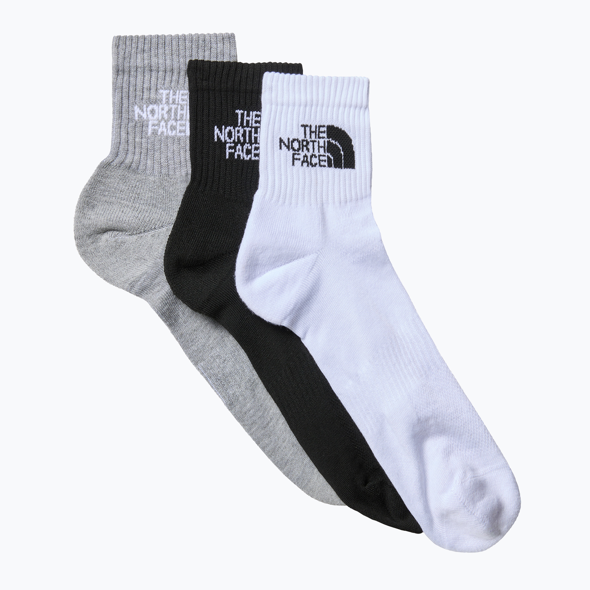 The North Face Multi Sport Cush Quarter Trekking Socks 3 paia nero assortito (XS) (Multi Sport Cush Quarter Sock 3P NF0A882G3OW1)