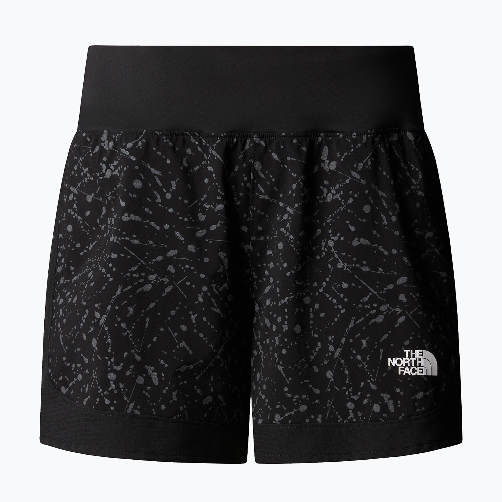 Pantaloncini da corsa da donna The North Face Sunriser 4" tnf nero stampa traverse (XS) (Sunriser 4" NF0A88SE5ON1)