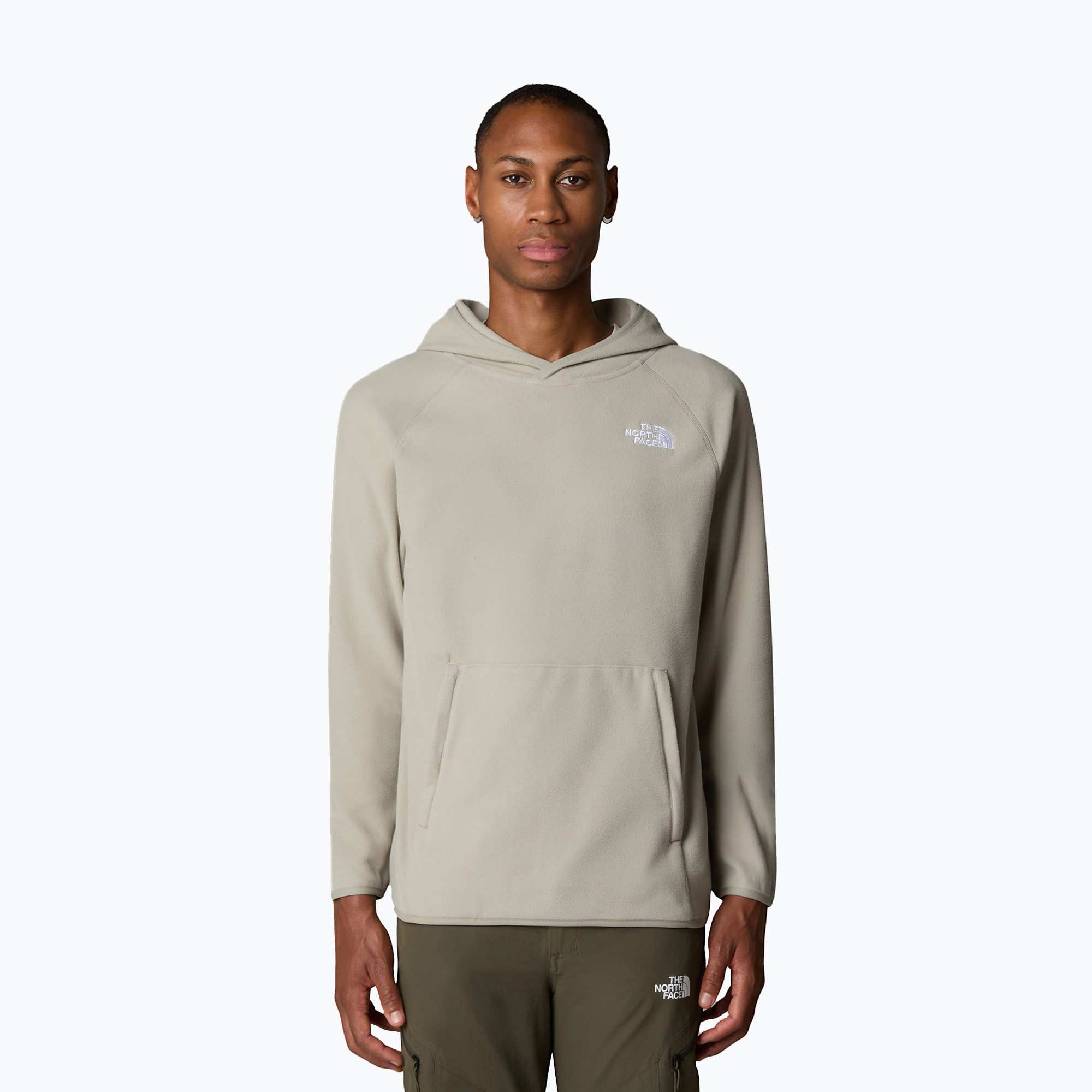Felpa da uomo The North Face 100 Glacier Hoodie grigio argilla (XL) (100 Glacier Hoodie NF0A855Z1I4)