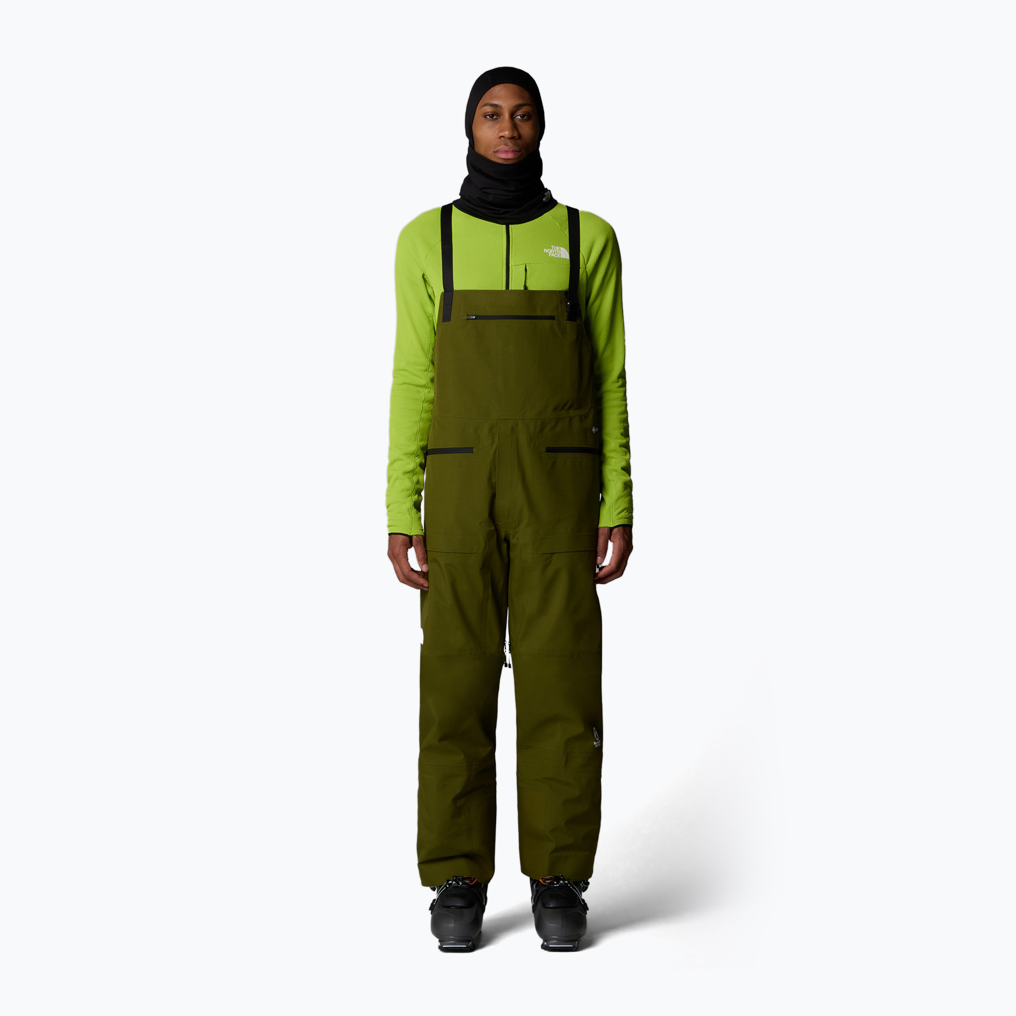 Pantaloni da sci uomo The North Face Verbier GTX Bib forest olive (S) (Verbier GTX Bib NF0A87ZVPIB1)