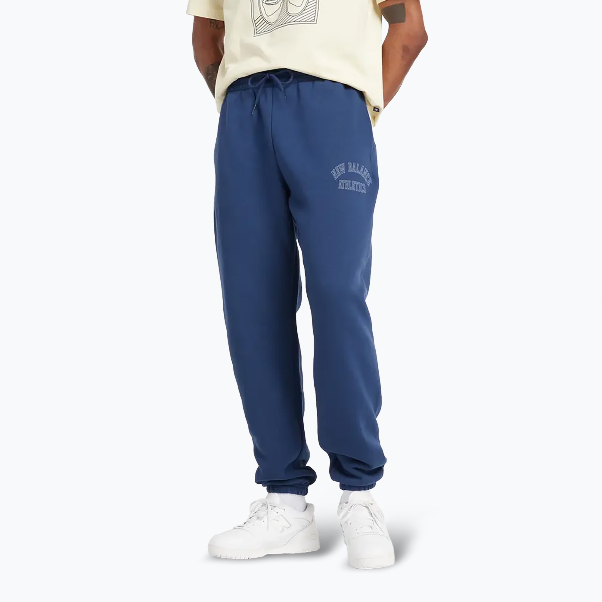 Pantaloni in pile New Balance Uomo Graphic navy (XL) (Fleece Graphic MP43505NNY)