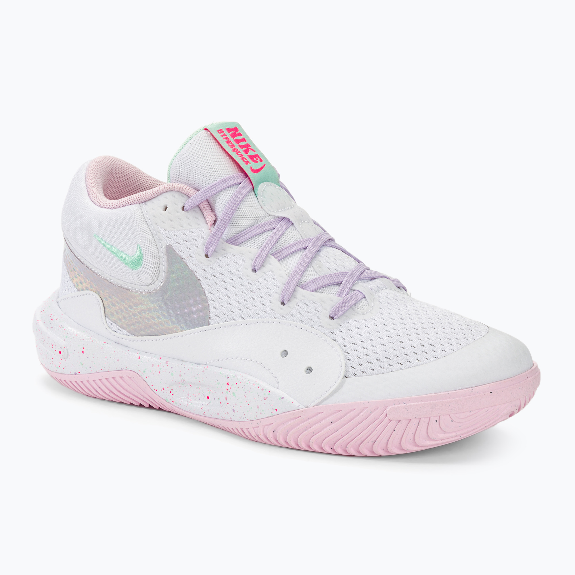 Scarpe da pallavolo da donna Nike Hyperquick Court Flight SE bianco/rosa/viola nebbia/menta schiuma (35 EU) (Hyperquick Court Flight SE HF3240)