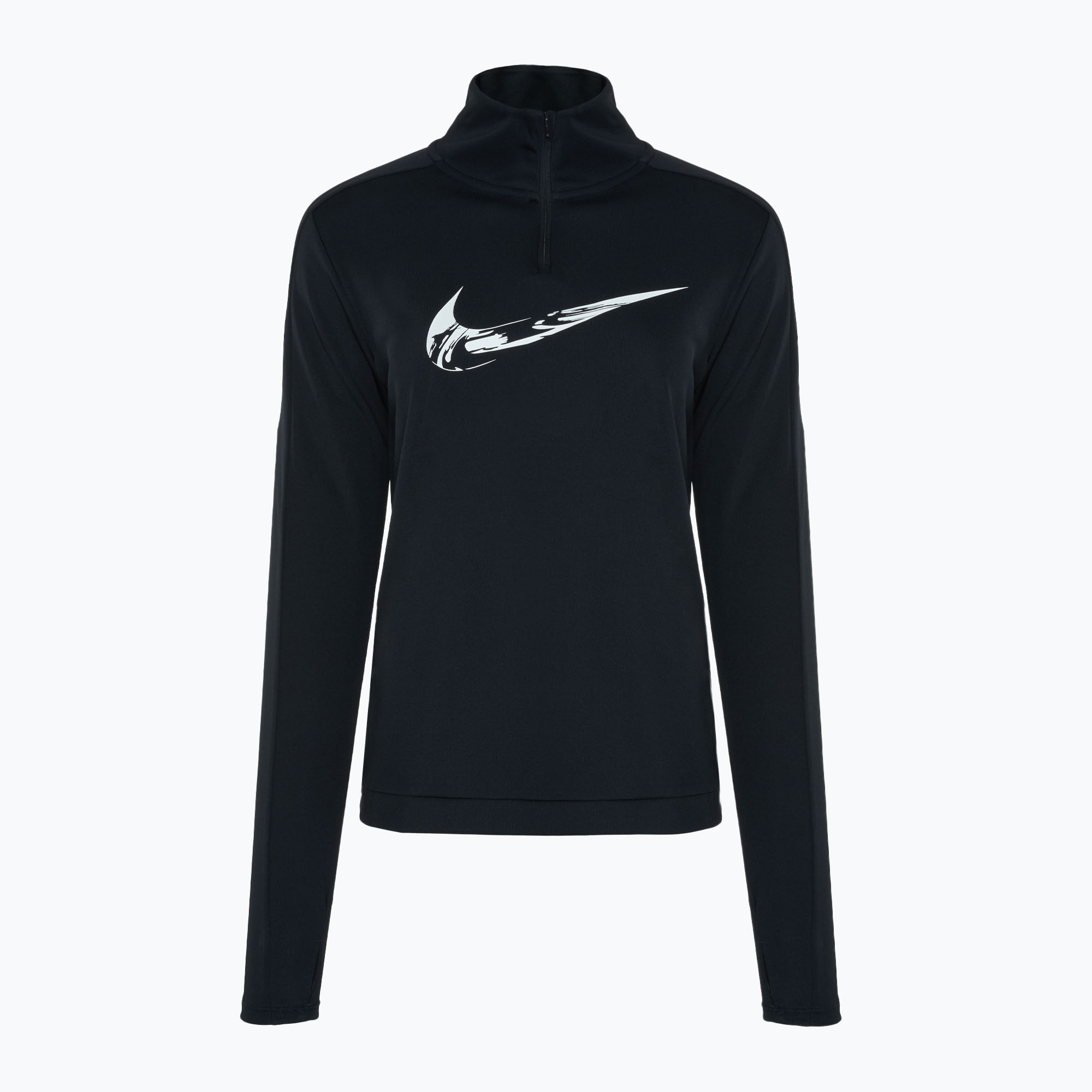 Felpa da running Nike Swoosh Dri-Fit HZ donna nero / bianco