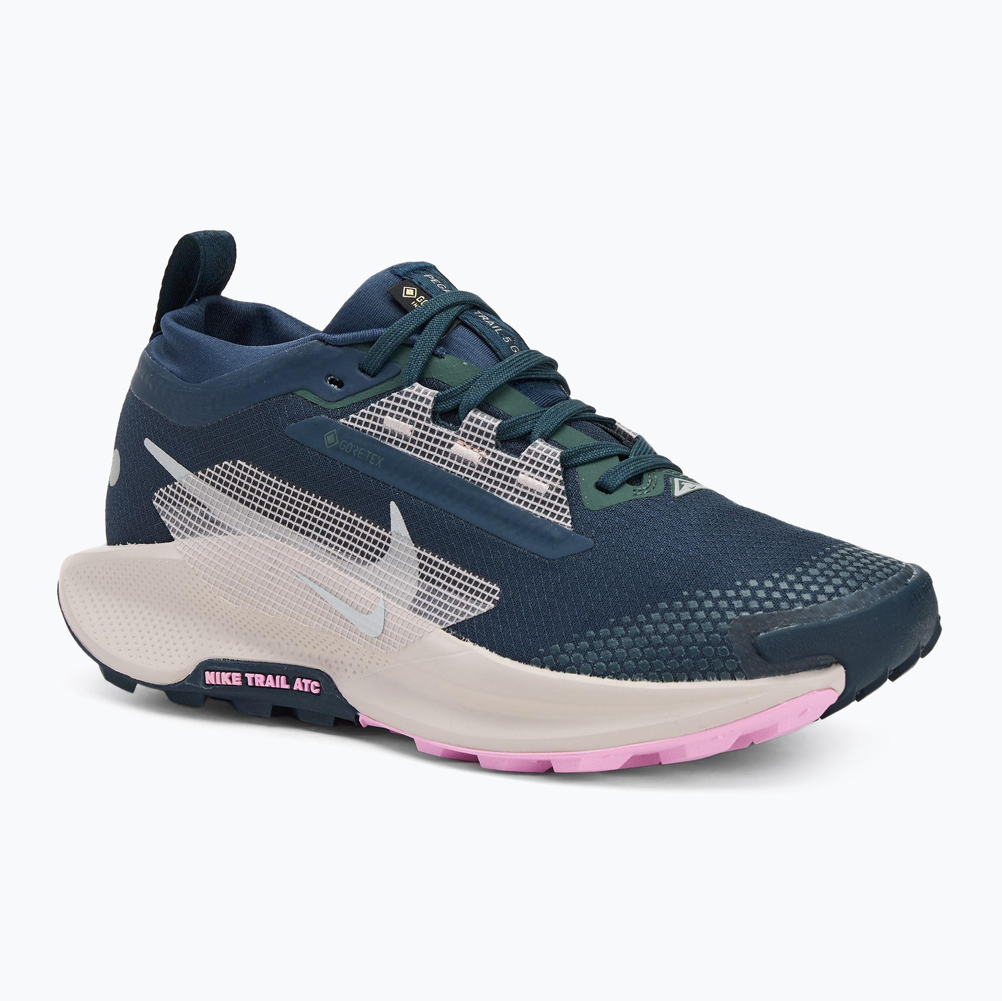 Nike Pegasus Trail 5 GTX scarpe da corsa da donna armeria marina / argento metallico (37.5 EU) (Pegasus Trail 5 GTX FQ0912-400)