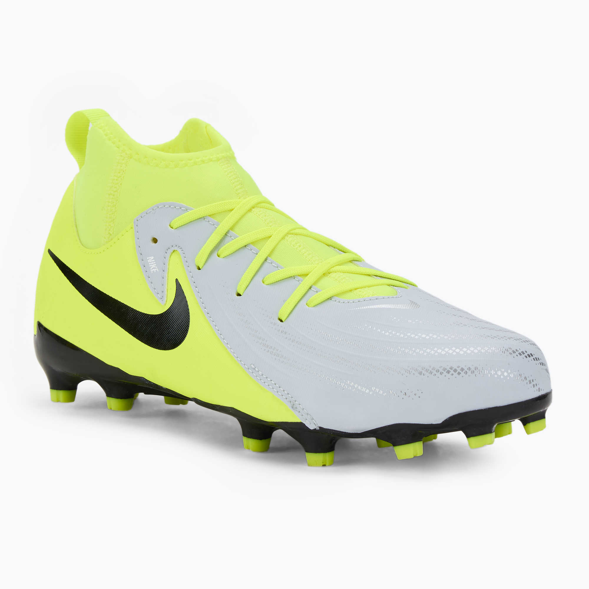Nike Phantom Luna 2 Academy FG/MG argento metallizzato/volt/nero scarpe da calcio per bambini (38 EU) (Phantom Luna 2 Academy FG/MG FJ2603-003)