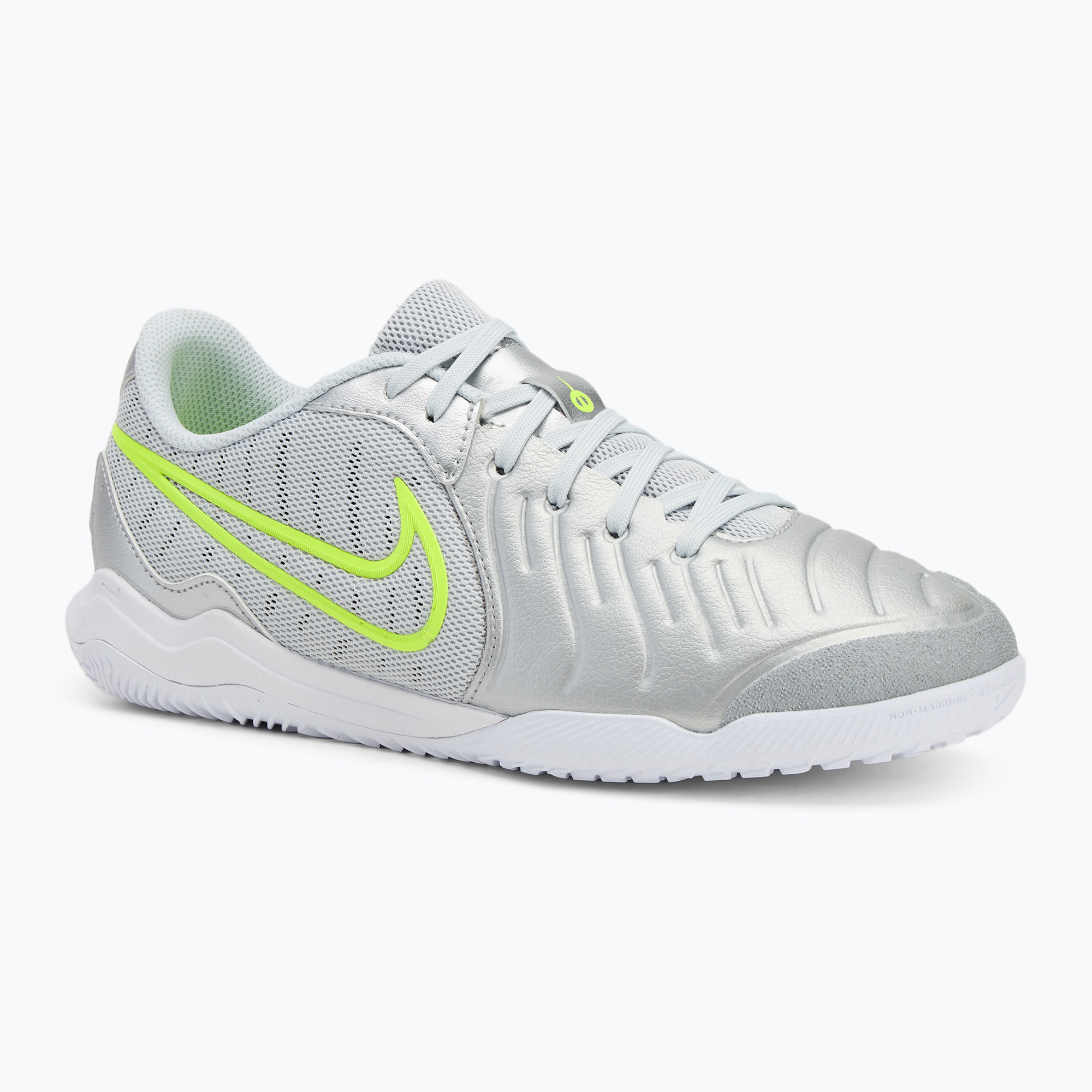 Scarpe da calcio da uomo Nike Tiempo Legend 10 Academy IC argento metallico/bianco/volt (44.5 EU) (Tiempo Legend 10 Academy IC DV4341-001)