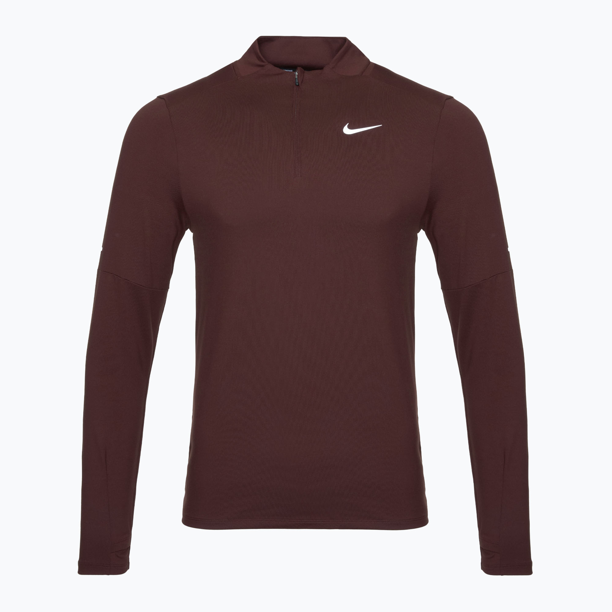 Uomo Nike Dri-FIT Element 1/2-Zip running manica lunga bordeaux cotta (L) (Dri-Fit Element 1/2-Zip DD4756-652)