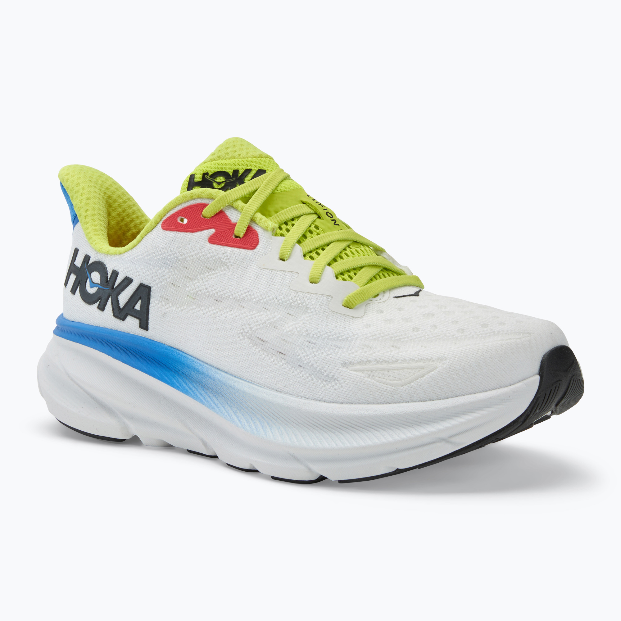 HOKA scarpe da corsa da uomo Clifton 9 blanc de blanc/blu virtuale (47 1/3 EU) (Clifton 9 1127895-BVR)