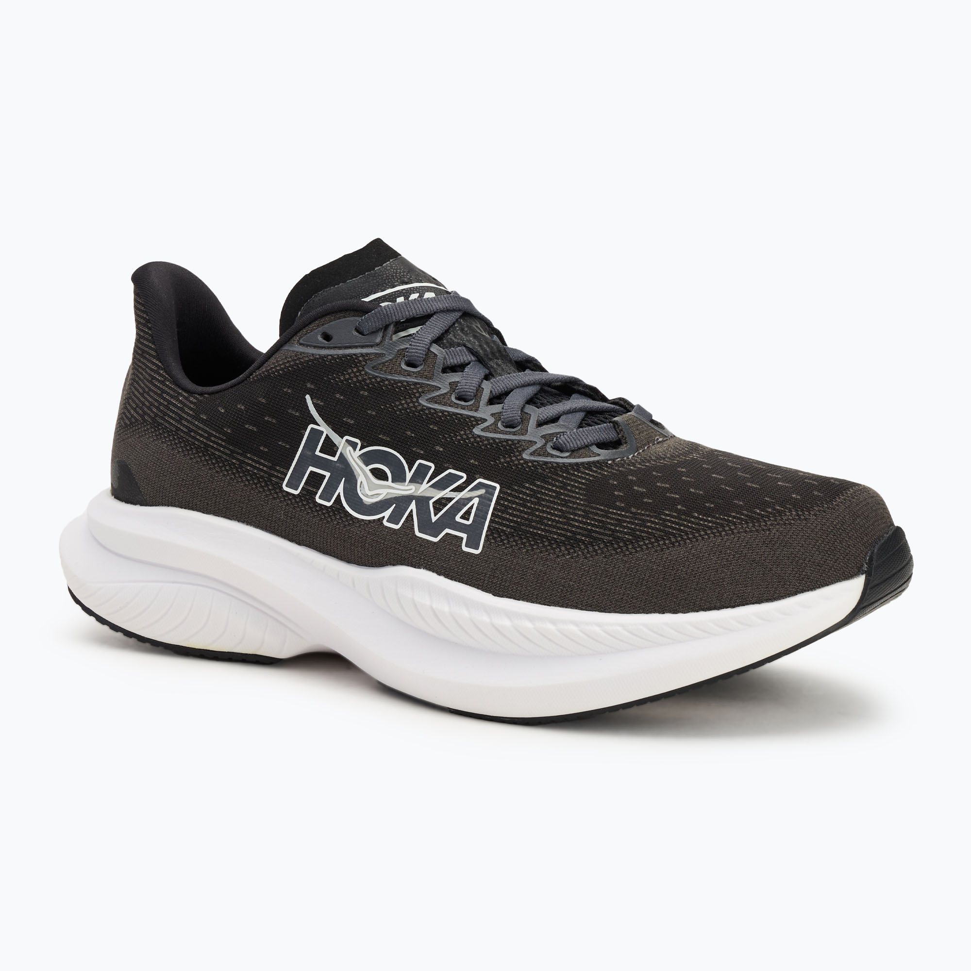 Scarpe da corsa da uomo HOKA Mach 6 Wide nero/bianco (46 EU) (Mach 6 Wide 1147833-BWHT)