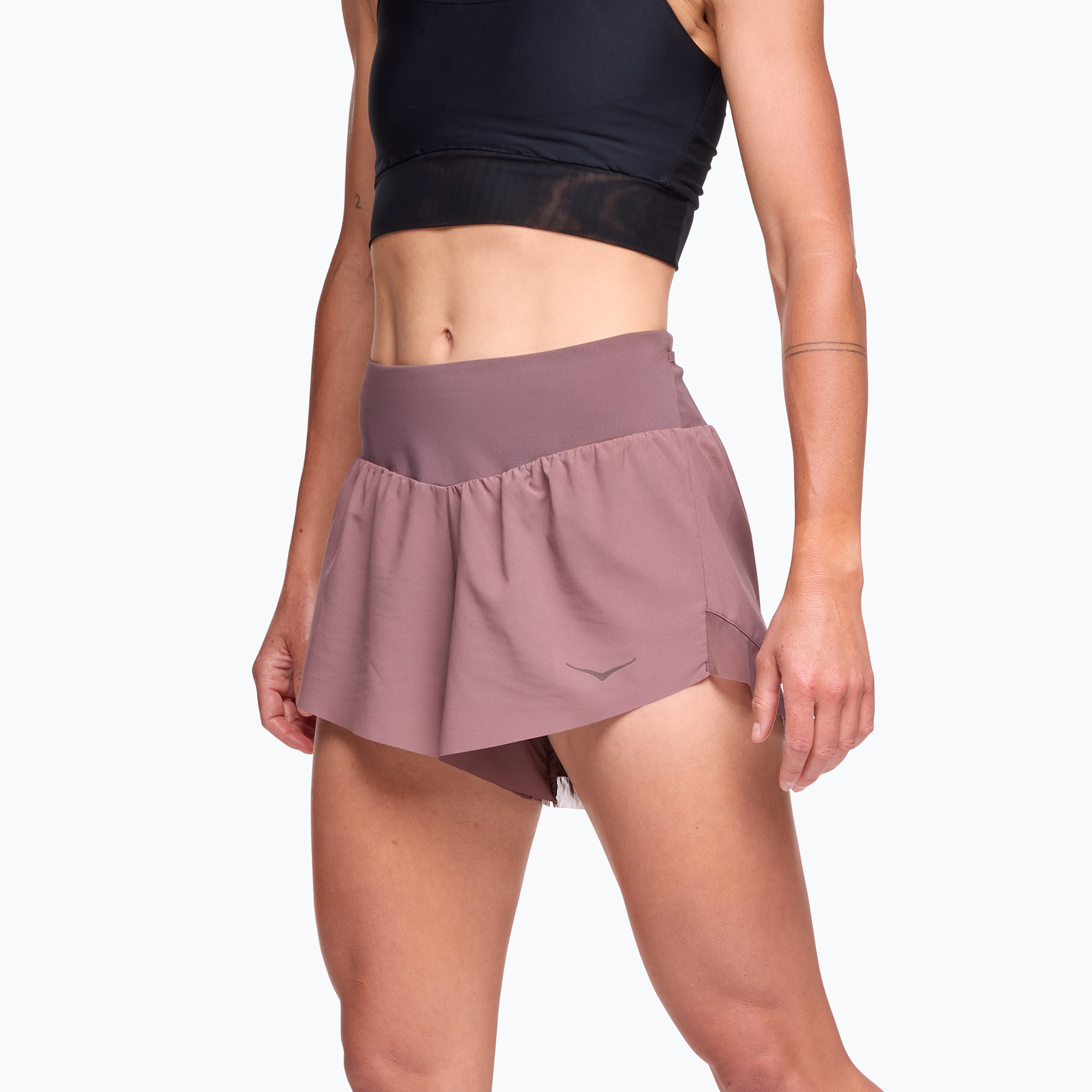 Pantaloncini da corsa da donna HOKA Glide 4" smokey quartz (M) (Glide 4'' 1151091-SMK)