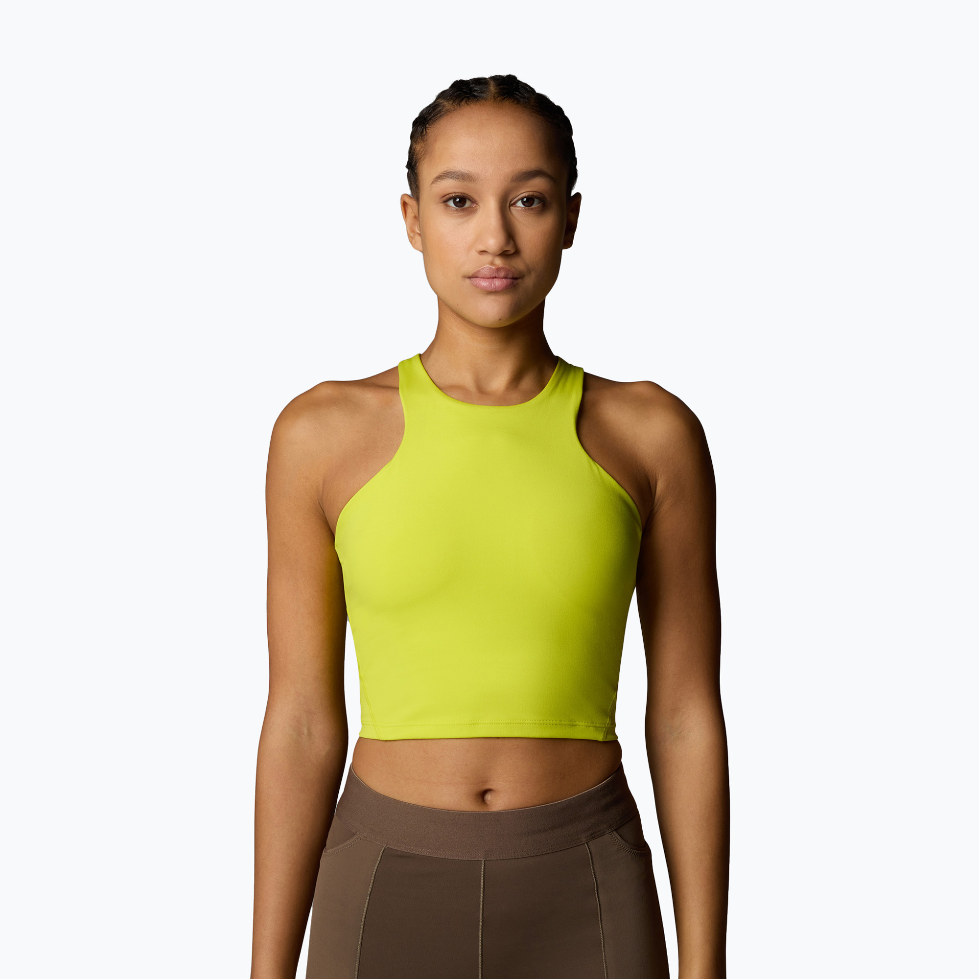 The North Face Refina Reggiseno da allenamento lungo suplhur verde primavera (M) (Refina Longline NF0A896AJE31)