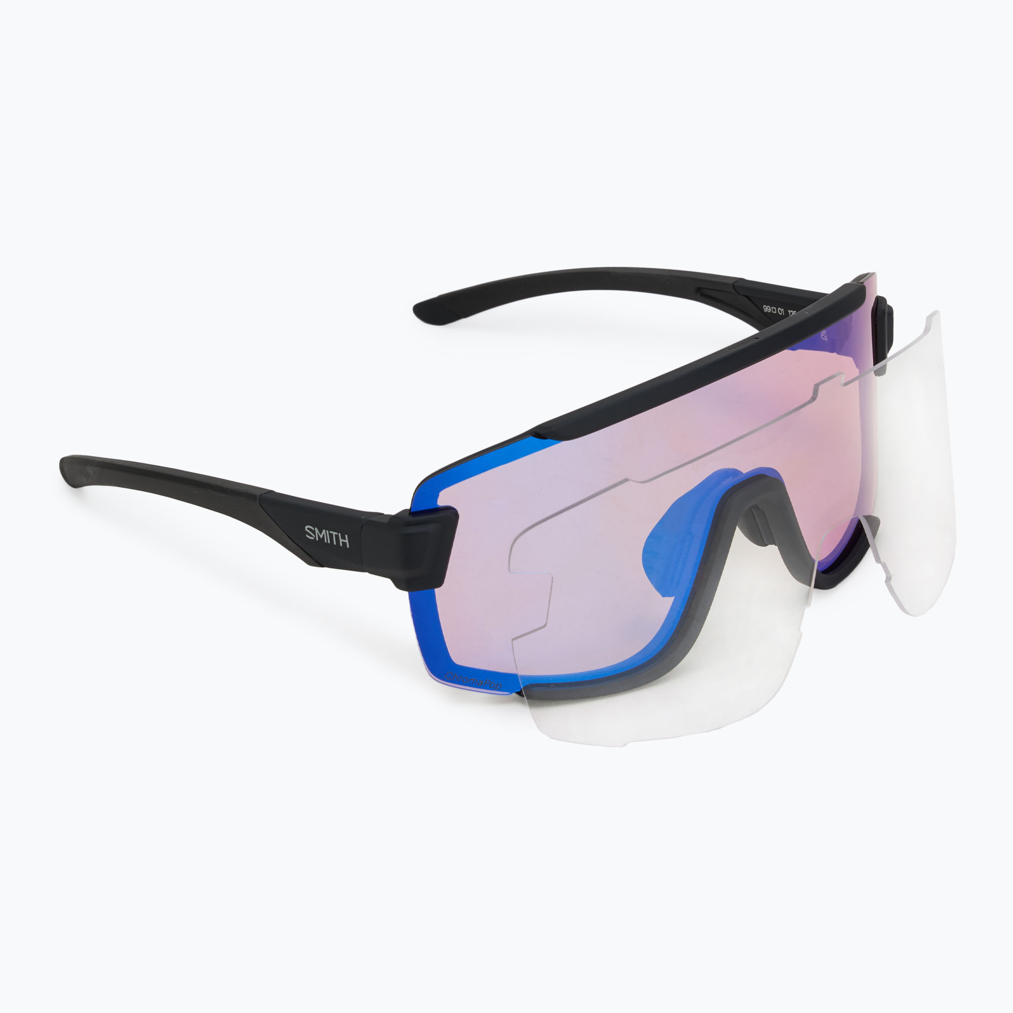 Occhiali da sole Smith Wildcat nero opaco/chromapop low light rose blue mirror/clear (Wildcat 201516)