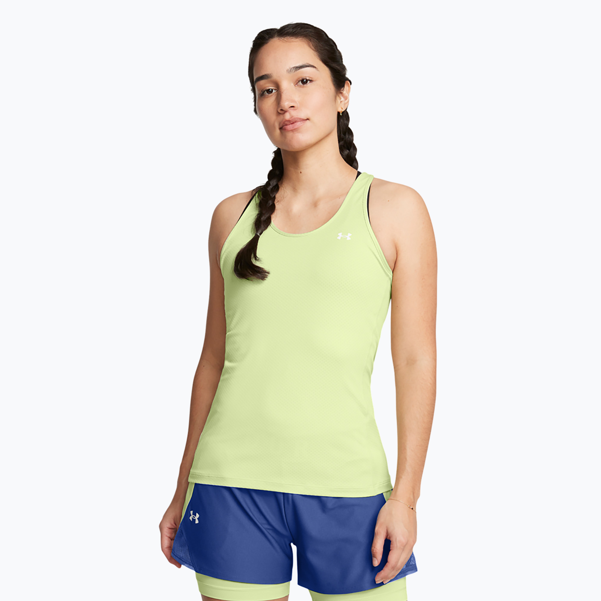 Canotta Under Armour HeatGear Armour Racer retro verde/bianco da donna per l'allenamento (M) (HeatGear Armour Racer 1328962-383)