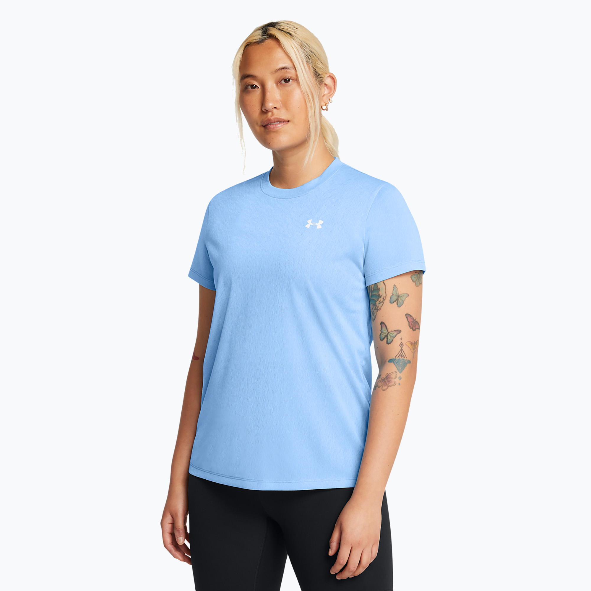 Under Armour Tech Riddle maglia da allenamento da donna horizon blu/bianco (XS) (Tech Riddle 1386410-465)