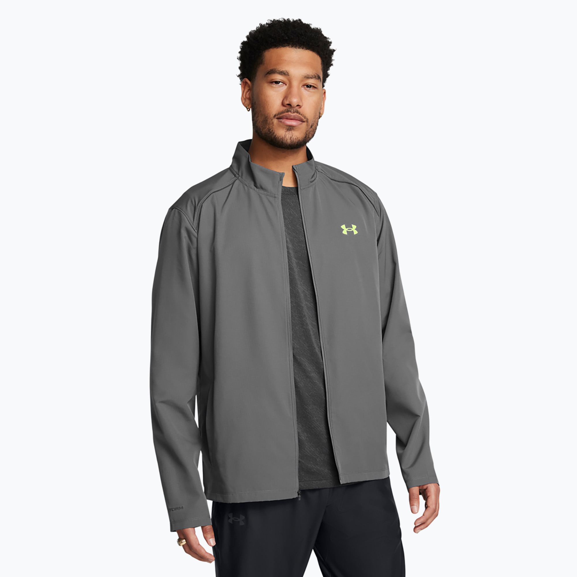 Under Armour Storm Run - Giacca da corsa da uomo, color castoro/grigio/riflettente (M) (Storm Run 1376797-025)