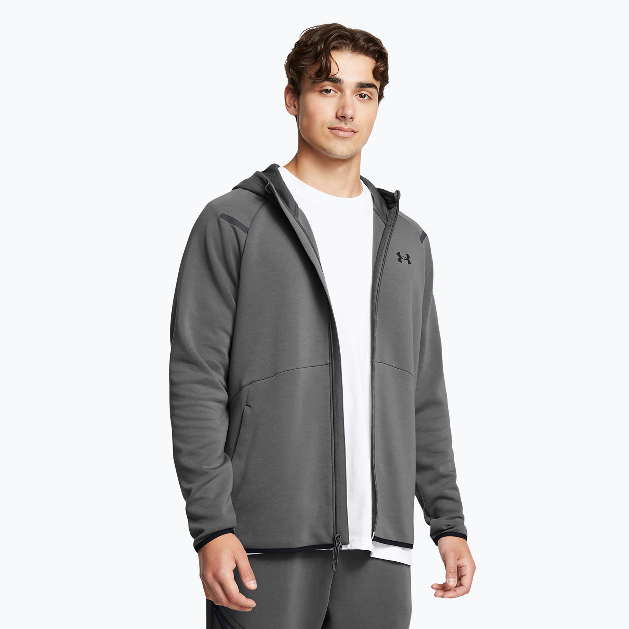 Felpa Under Armour Unstoppable Fleece Full Zip HD da uomo, colore nero e nero.
