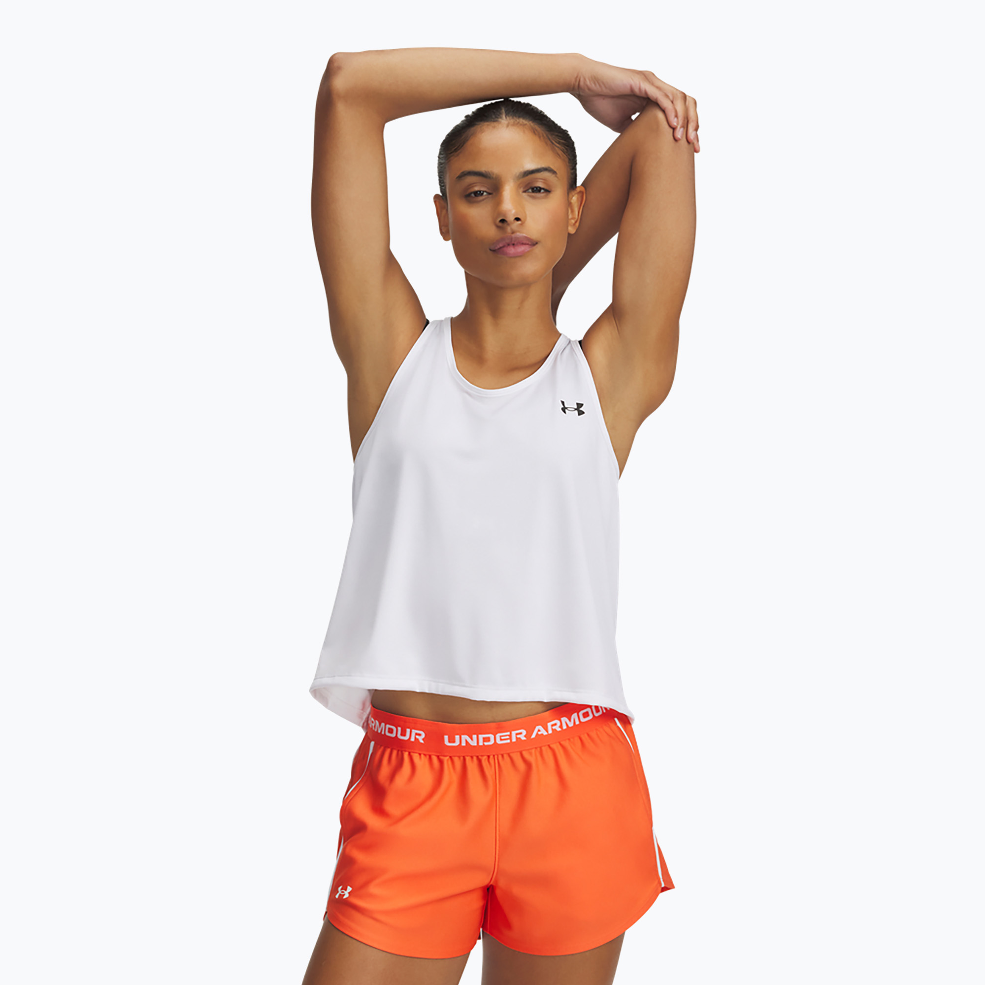 Canotta Under Armour Tech Swing bianco/nero da donna per allenamento (S) (Tech Swing Tank 1389854-100)