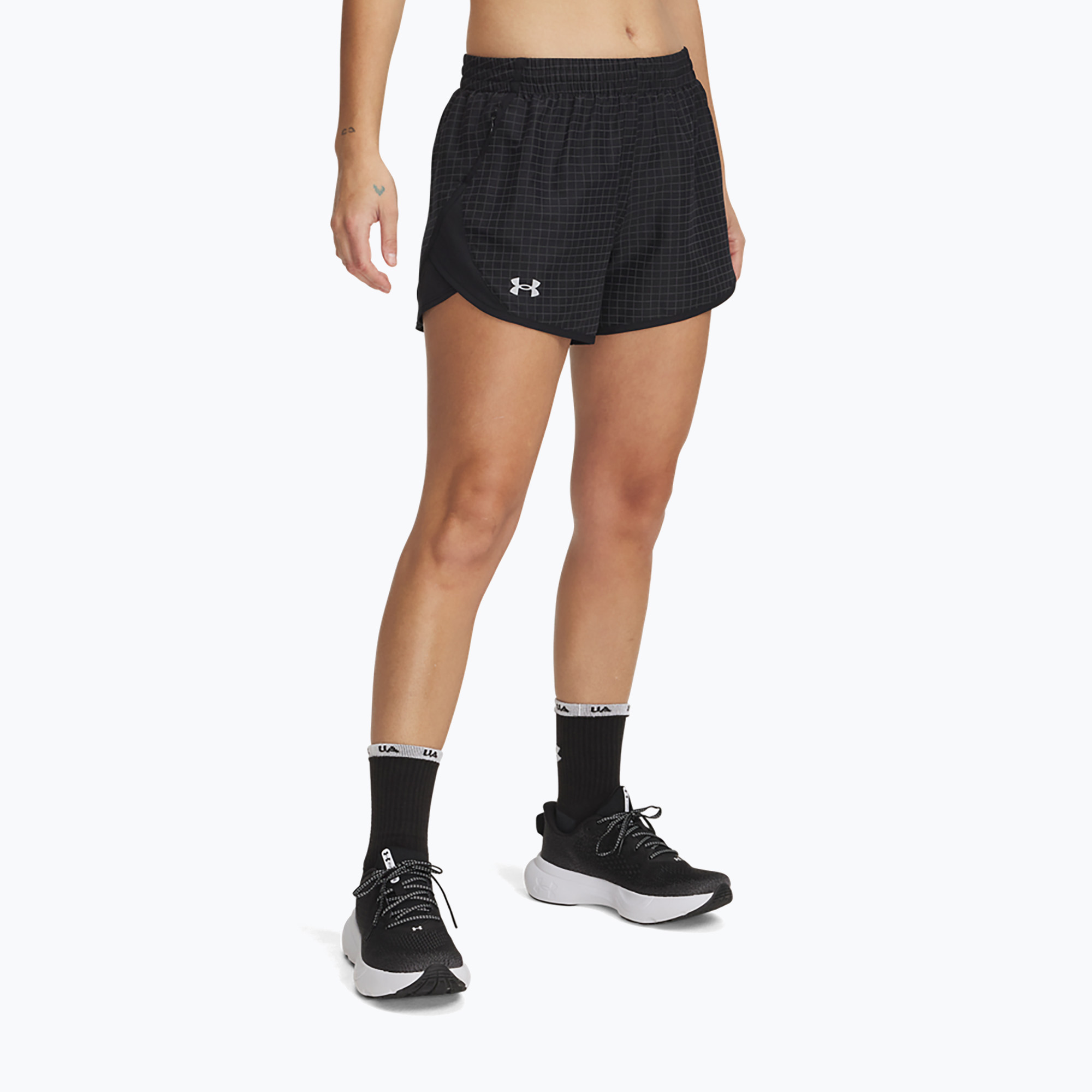 Pantaloncini da corsa Under Armour Fly By 3" Novelty neri / riflettenti da donna (M) (Fly By 3" Novelty 1389593-001)