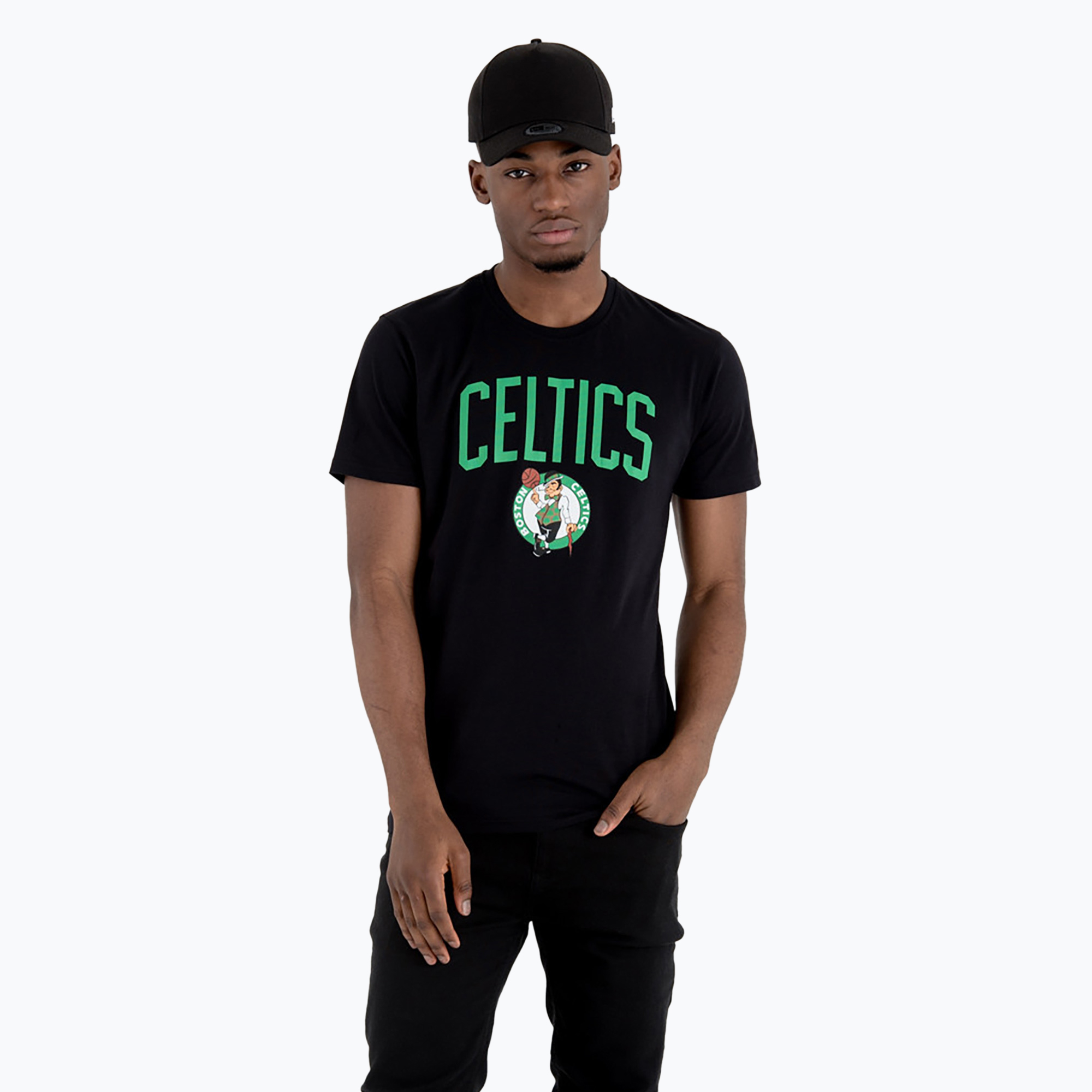 Maglietta New Era Celtics da uomo, nero (L) (Celtics 60505459)