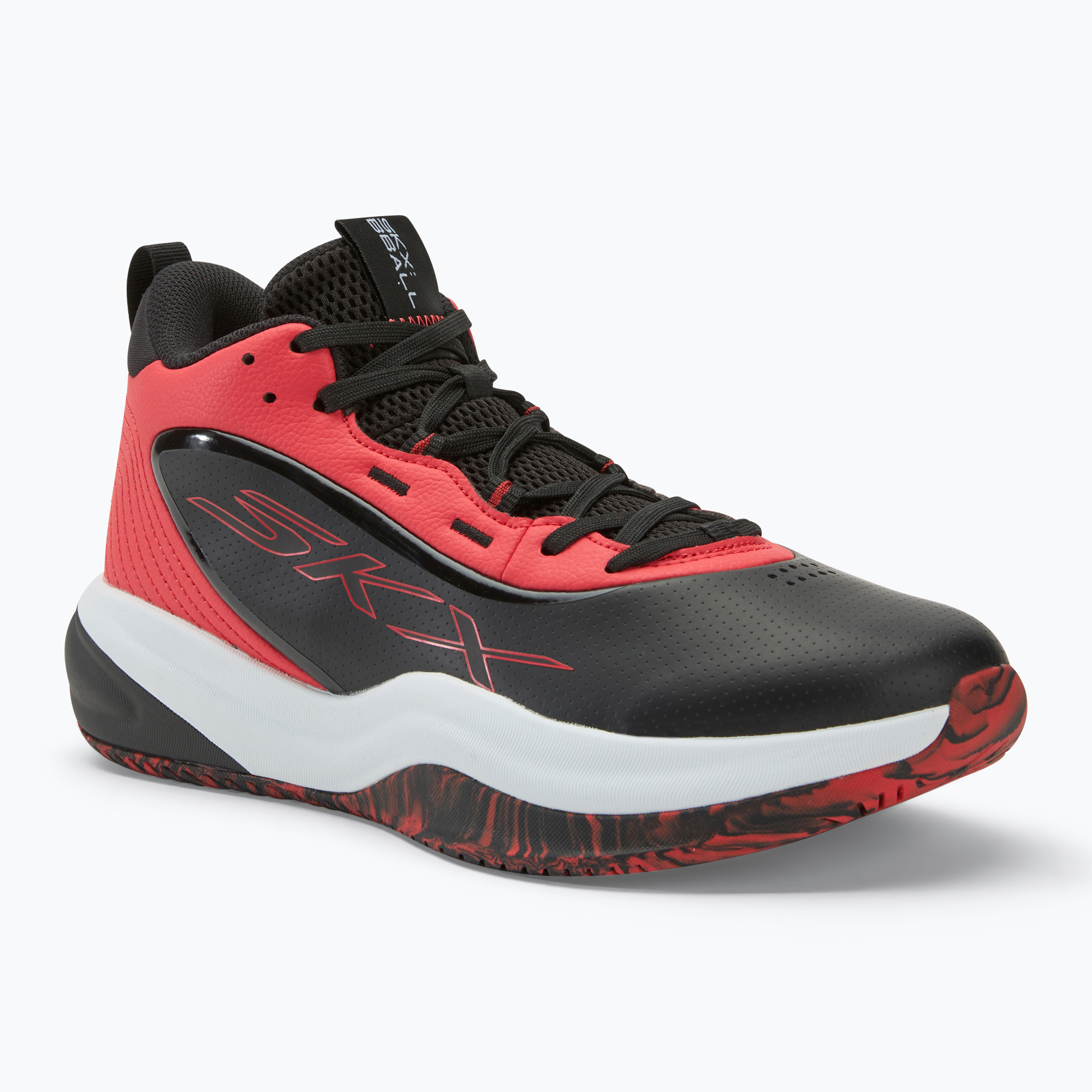 SKECHERS SKX League scarpe da basket da uomo nero/rosso (42 EU) (SKX League 253010 BKRD)