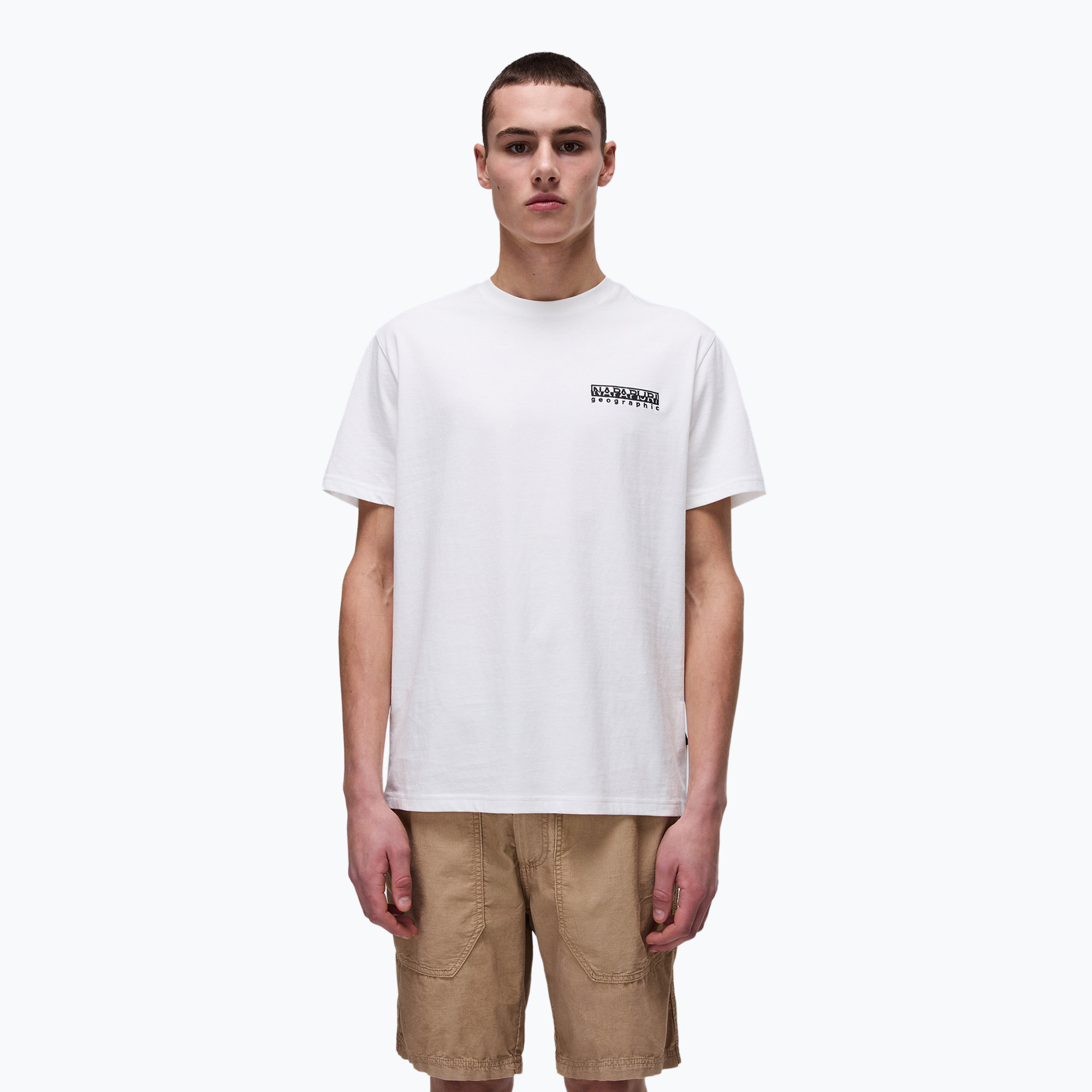 Maglietta Napapijri S-Vignonil back white heron da uomo (XXL) (S-Vignonil Back NP0A4ILX-2061)