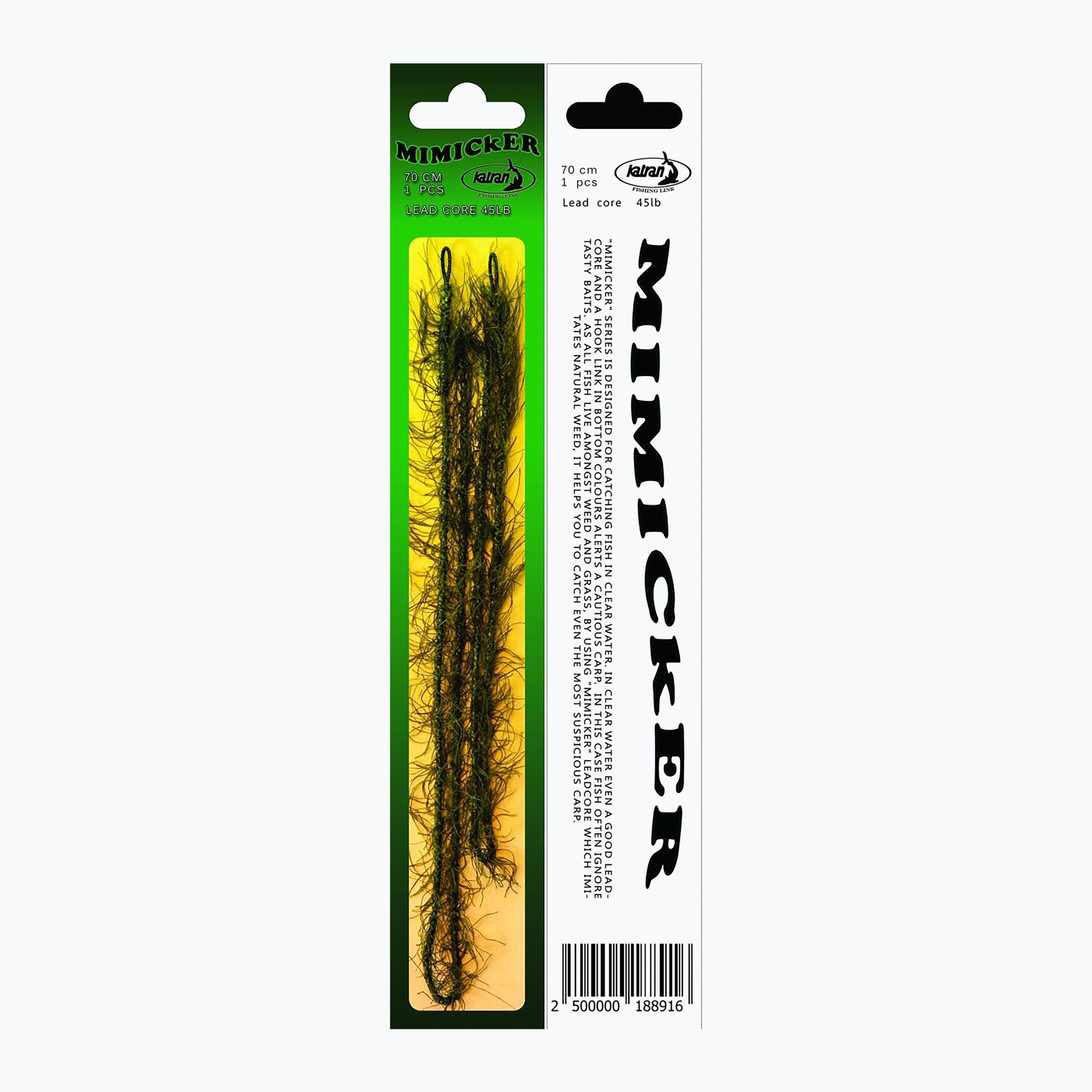 Leadcore Katran Mimicker 1 pezzo verde (45 lb / 70 cm) (Przypon karpiowy Leadcore Mimicker 1 pcs)