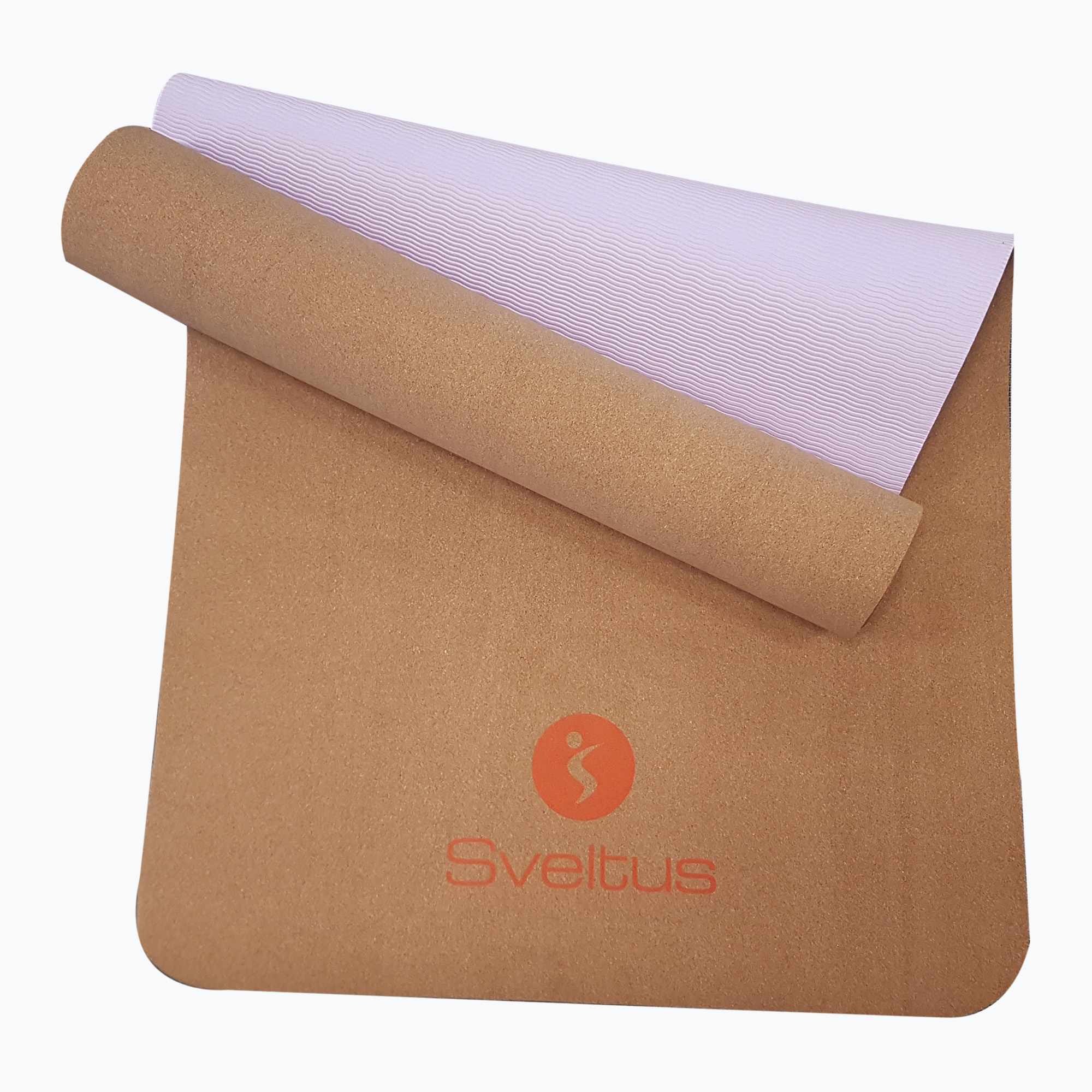Sveltus Tappetino per esercizi di yoga in sughero naturale/lilla
