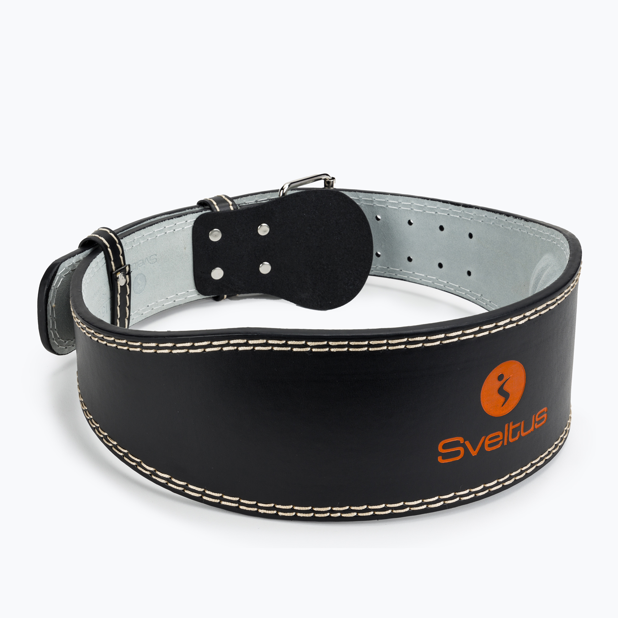 Sveltus Cintura per sollevamento pesi in pelle nera 9401 (125 cm) (Leather Weightlifting 9403)
