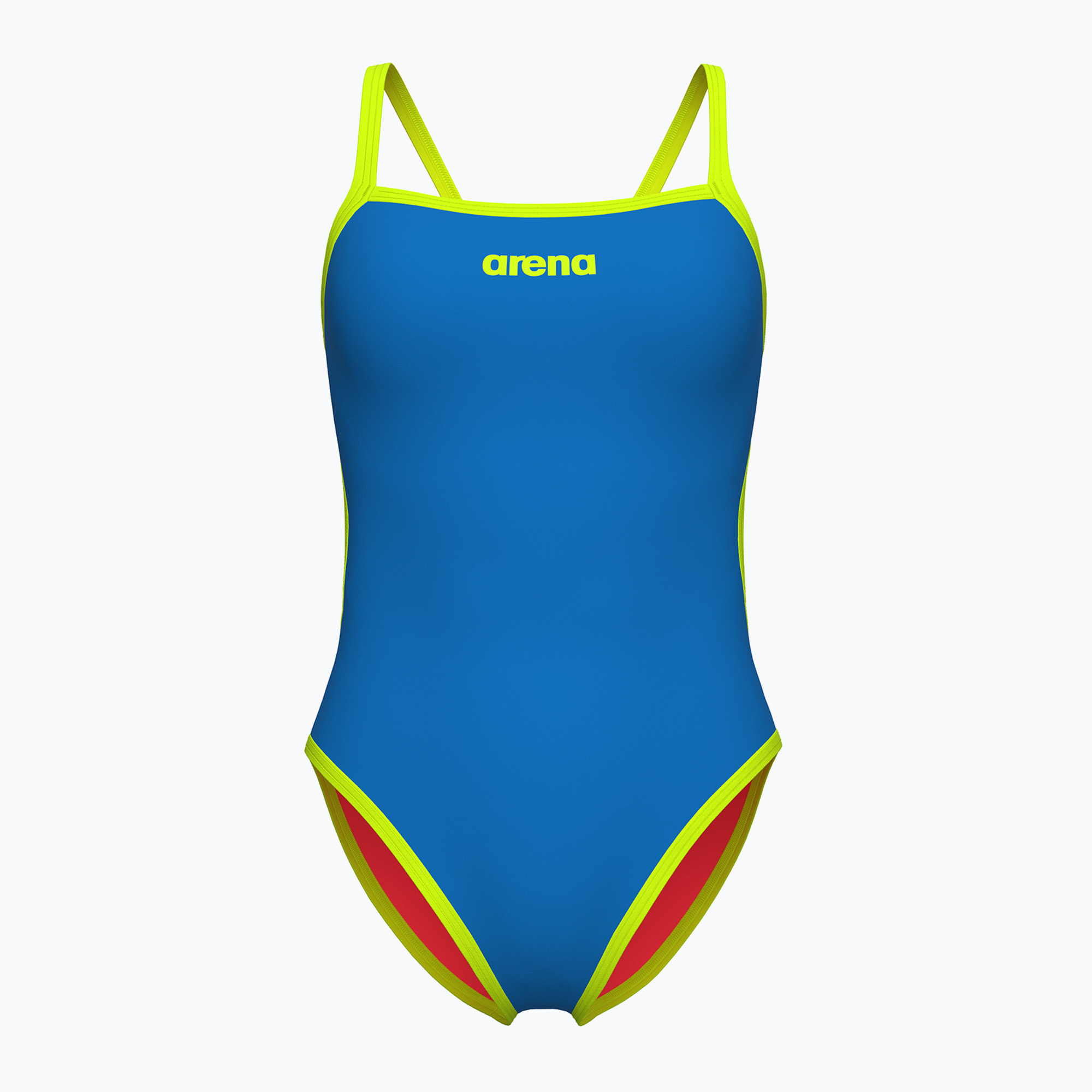Costume intero donna arena Solid Rev Challenge Back blue river/bright coral/artic lime