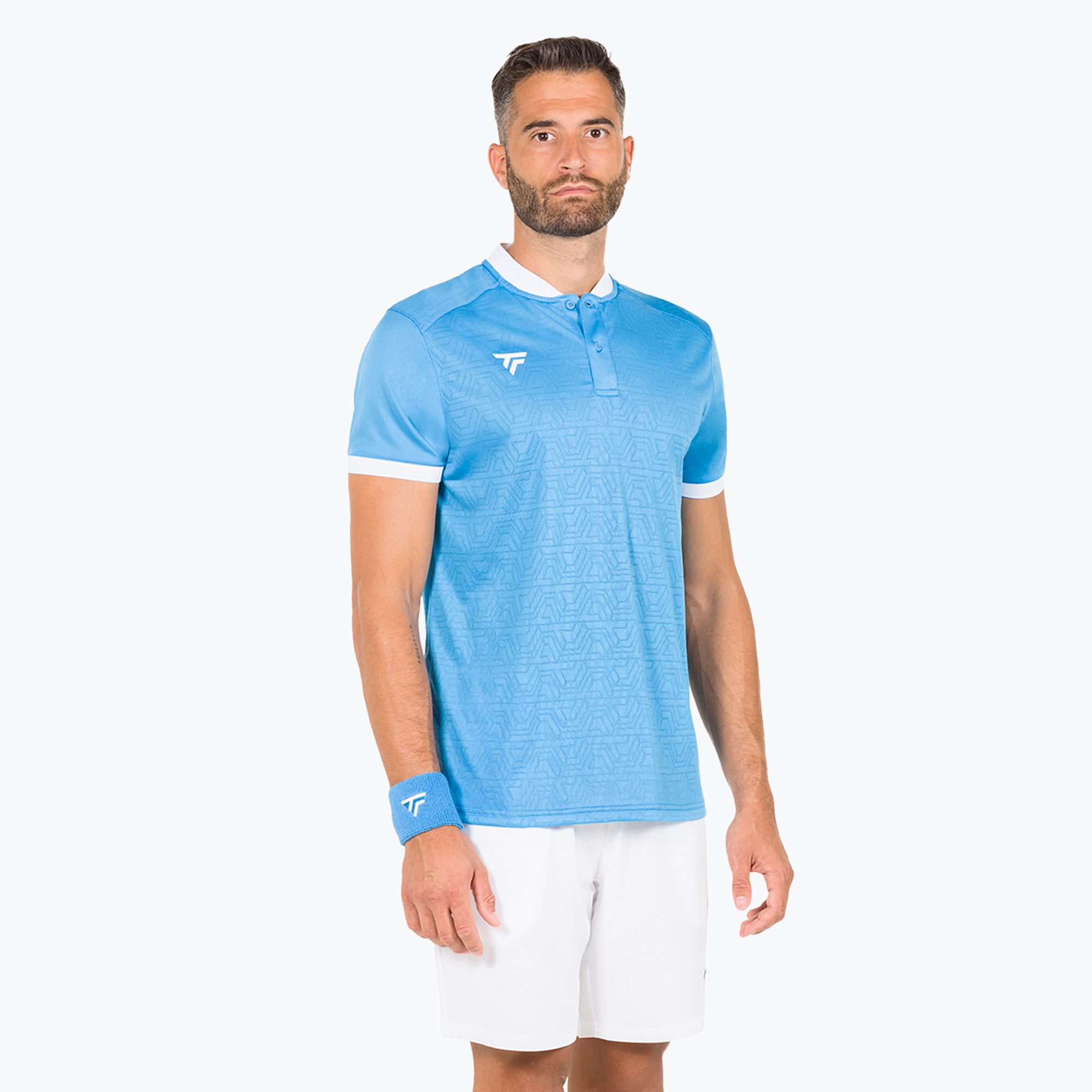 Polo tennis uomo Tecnifibre Team Mesh azur (S) (Team Mesh Polo 22MEPOAZ32)