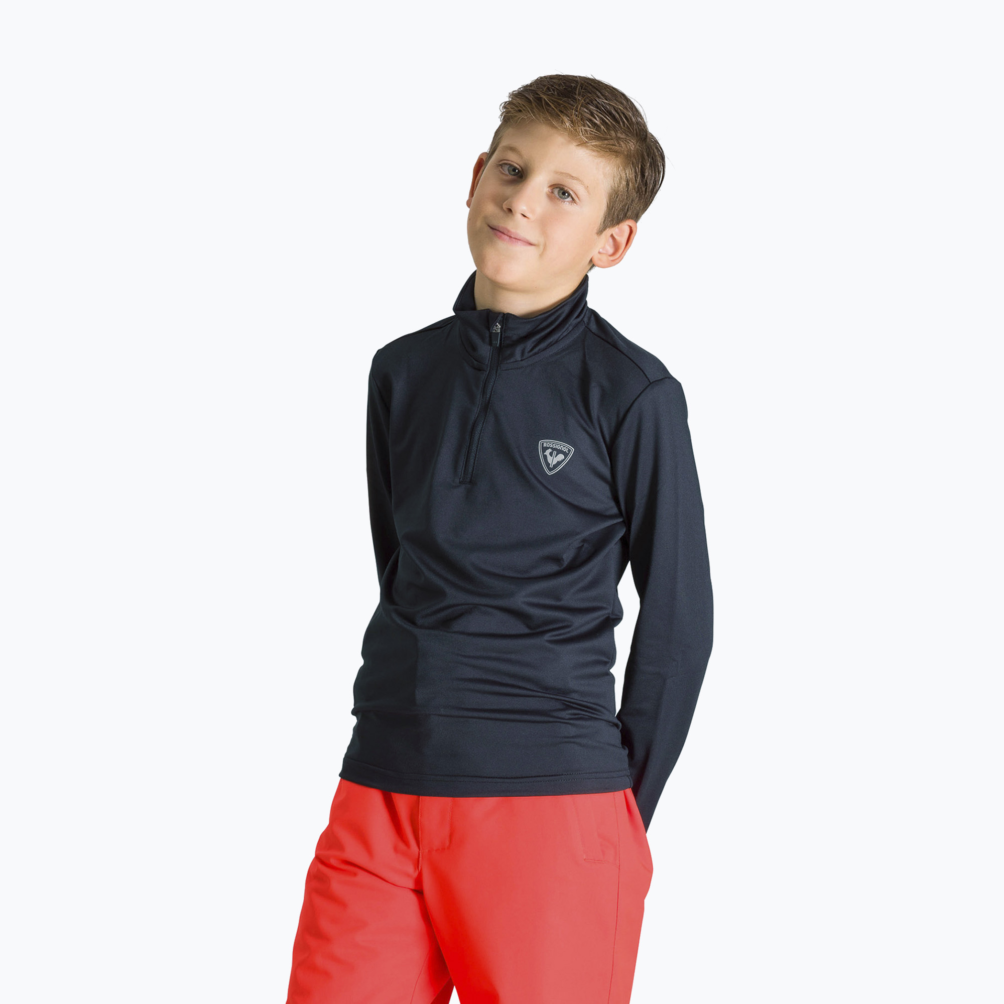 Rossignol Boy 1/2 Zip Warm Stretch felpa da bambino nera