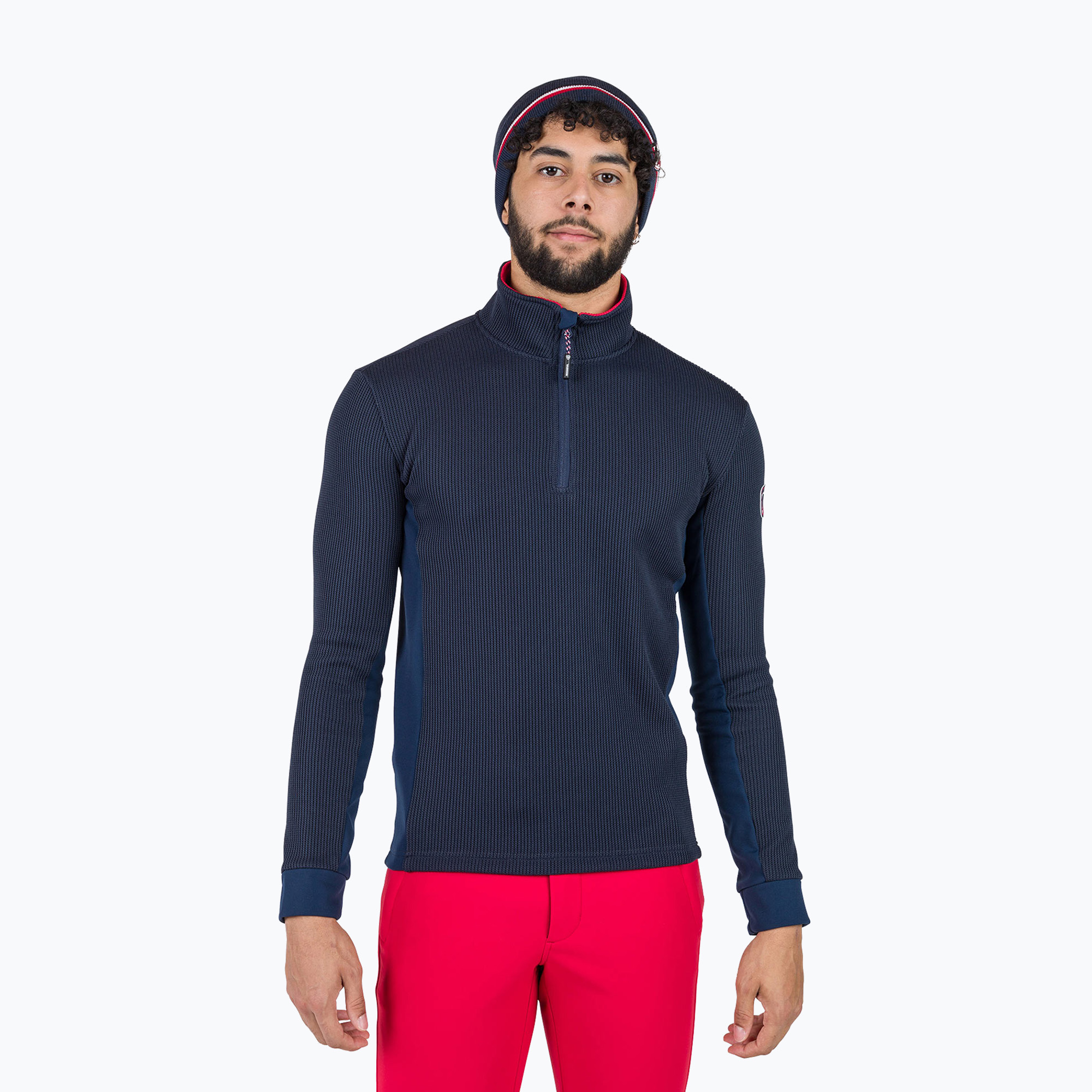Rossignol Cieloalto Fleece Uomo Felpa da sci con mezza zip blu scuro (S) (Cieloalto Fleece Half zip RLNML03)