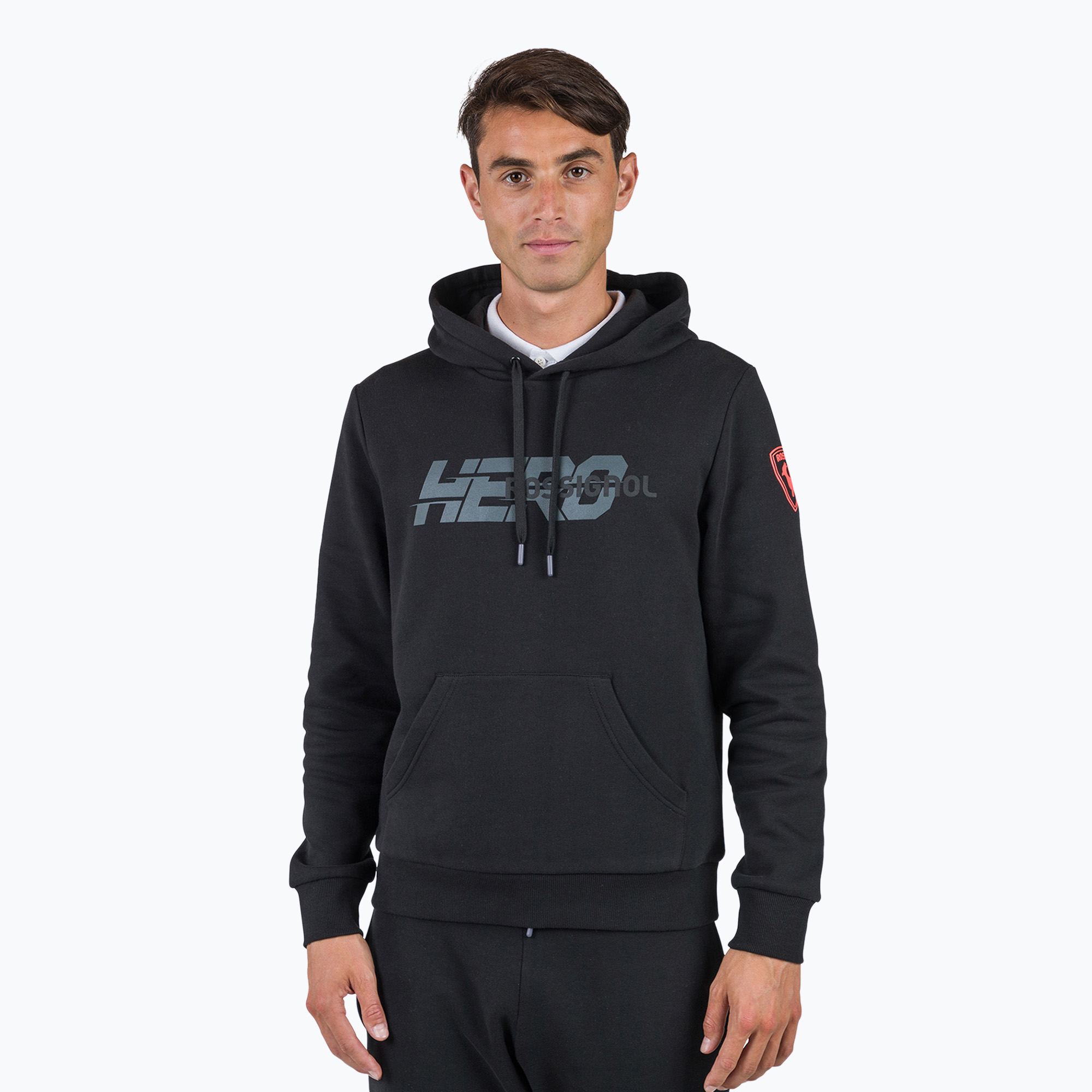Felpa con cappuccio da uomo Rossignol New Hero nero (XL) (New Hero Hoodie RLNMS01_200)
