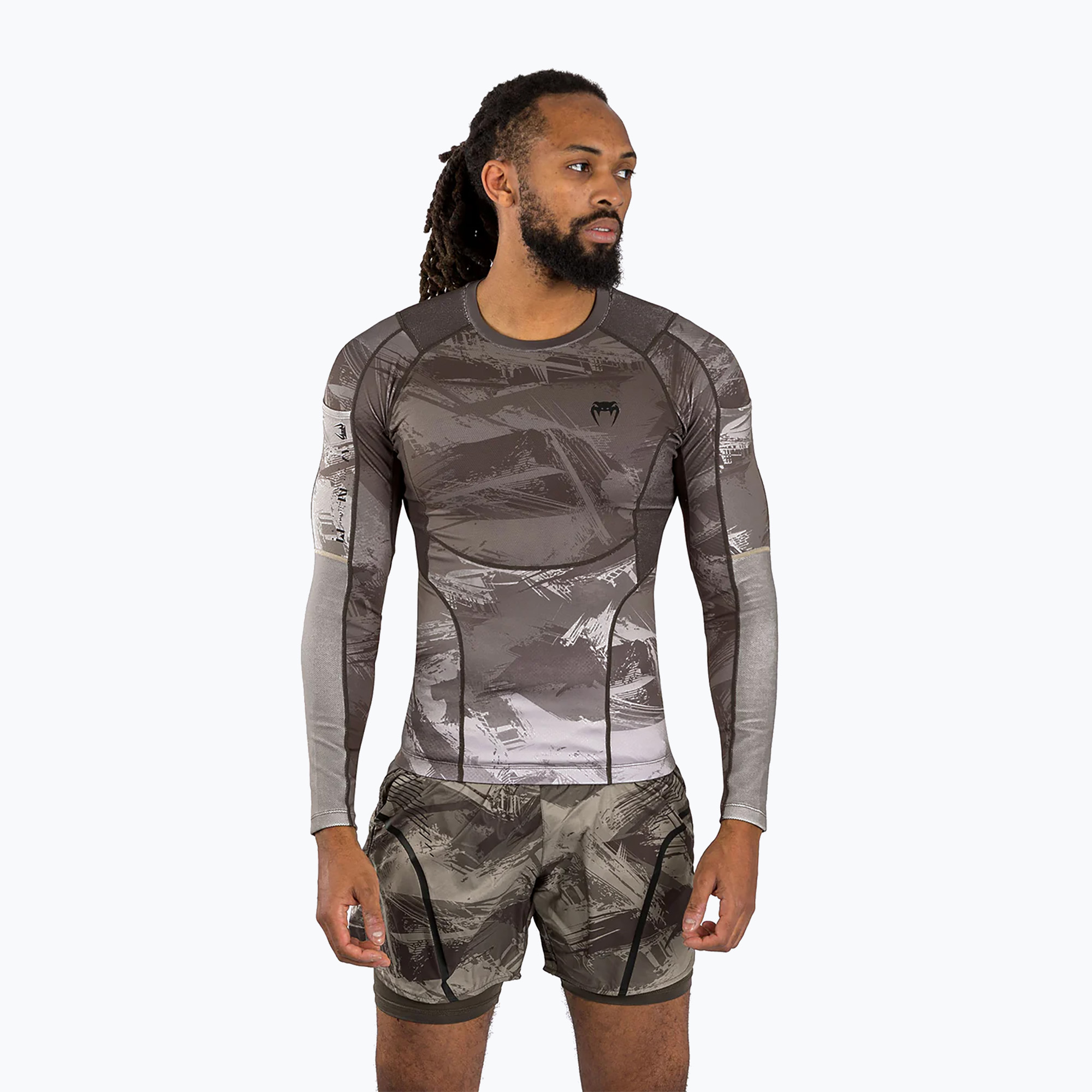 Venum Electron 3.0 Rashguard sand Longsleeve da uomo (XXL) (Electron 3.0 Rashguard VENUM-04551-040)