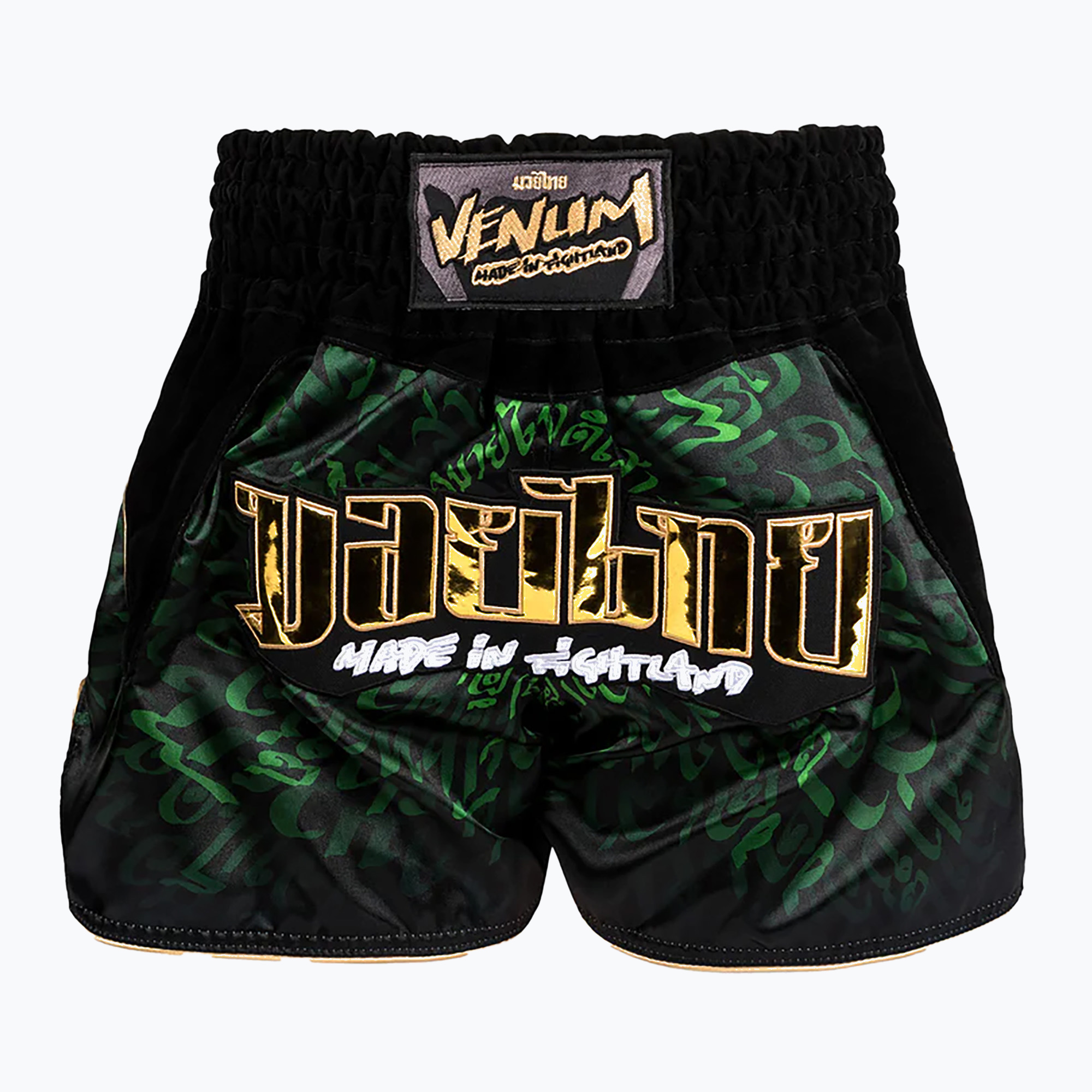 Pantaloncini da allenamento Venum Attack Muay Thai nero/verde (M) (Attack Muay Thai VENUM-05107-102)